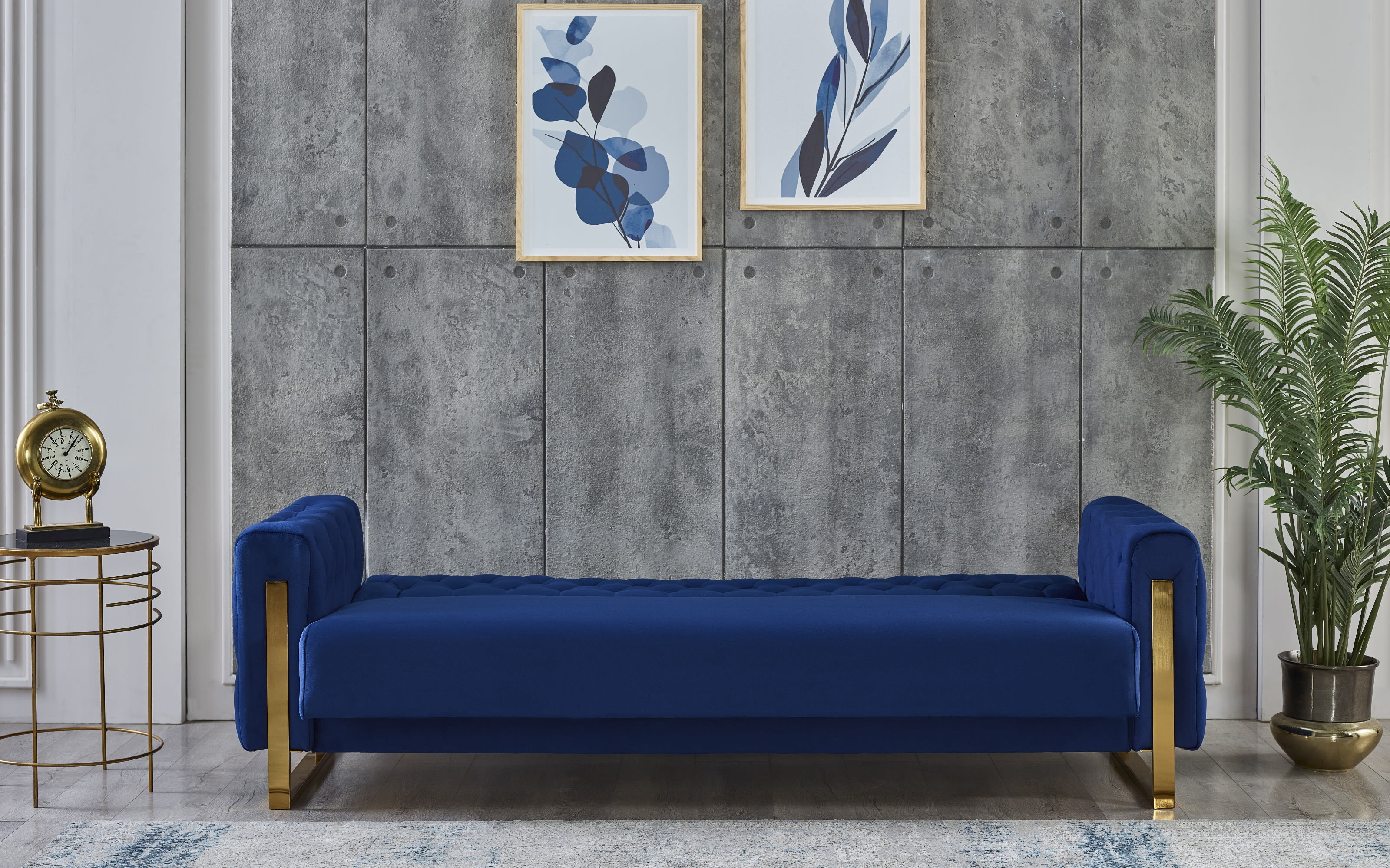 Kippsofa 3-Sitzer Crystal, blau, inkl. Kippfunktion