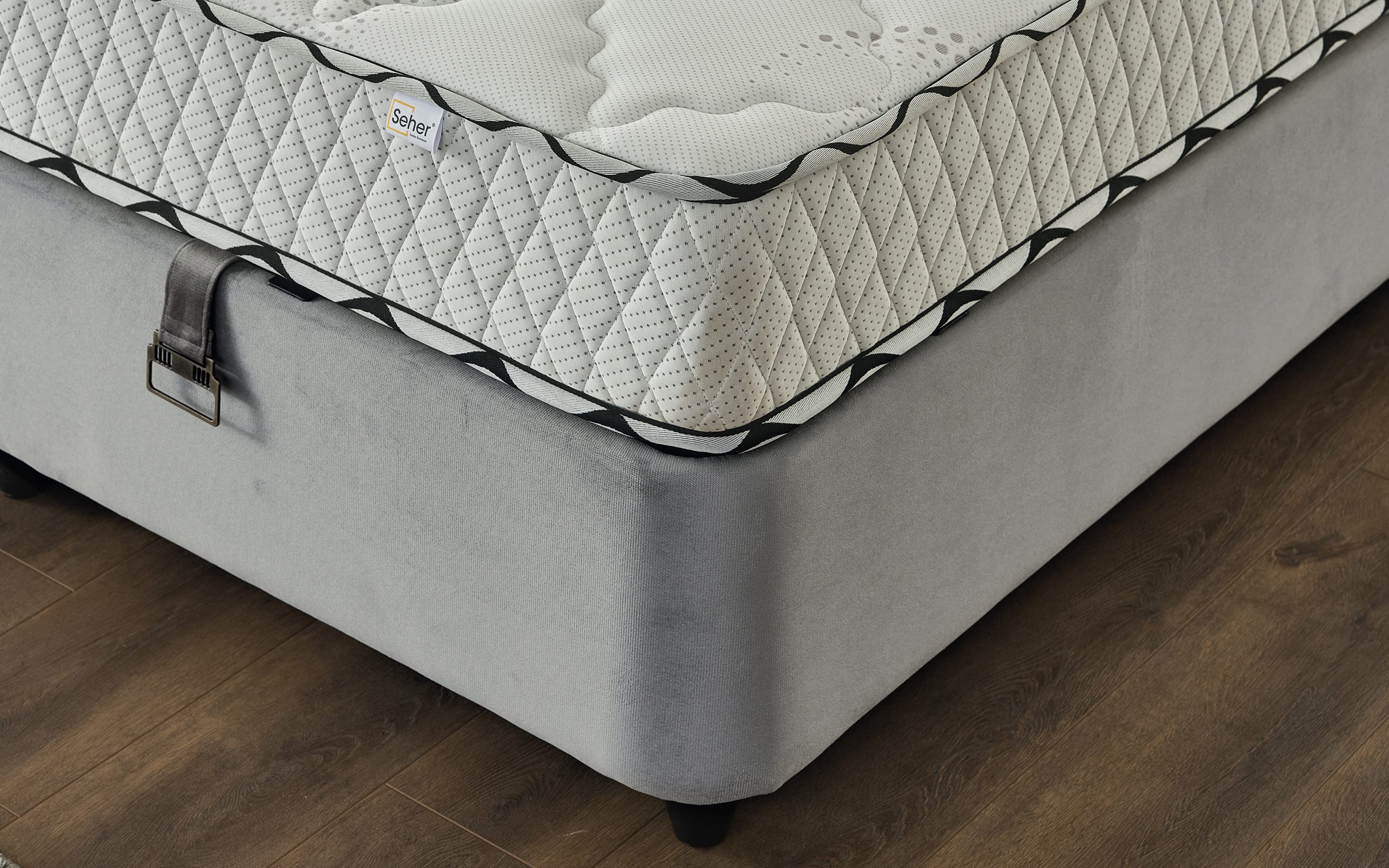 Polsterbett Almila, grau, 180 x 200 cm