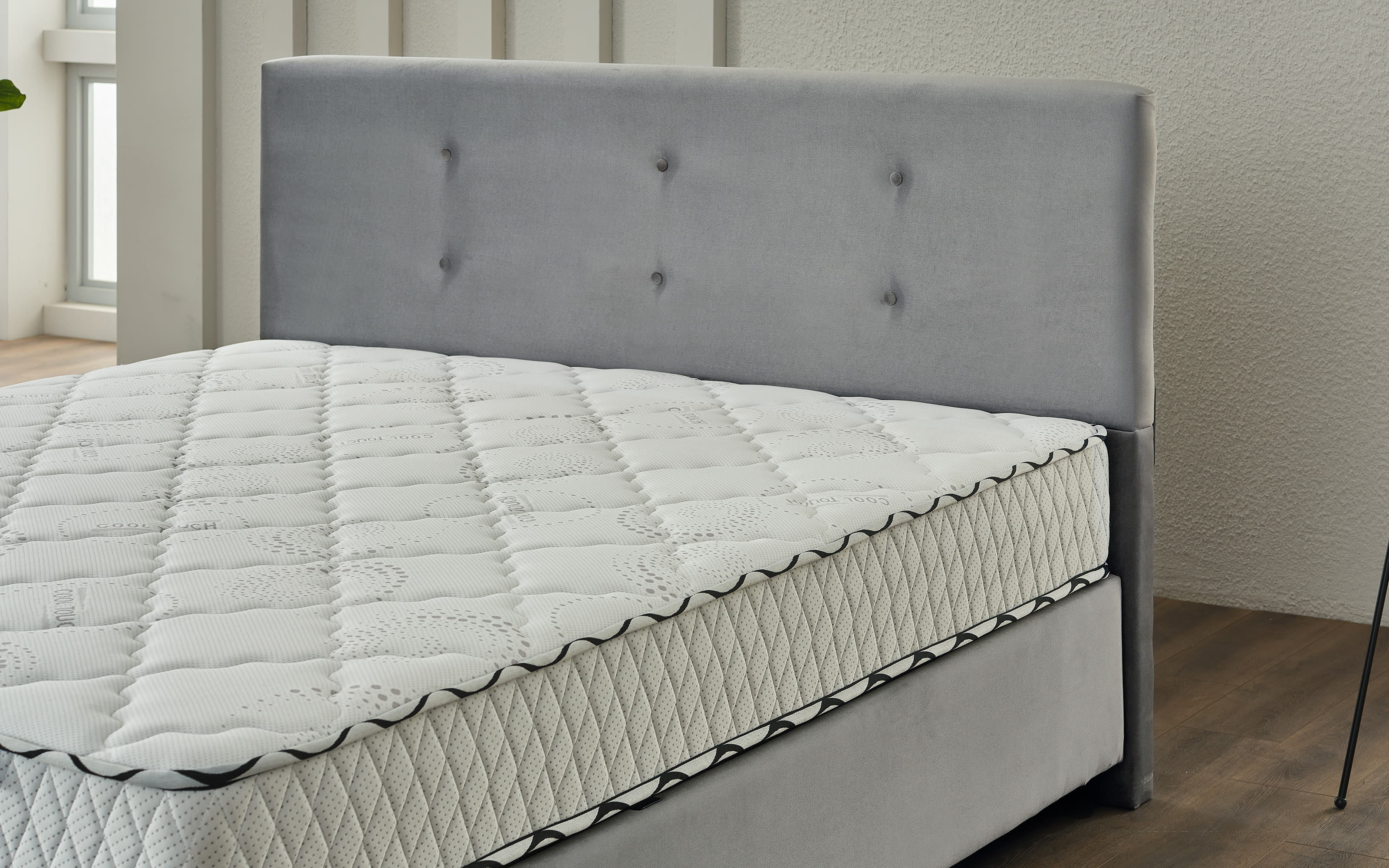 Polsterbett Almila, grau, 180 x 200 cm