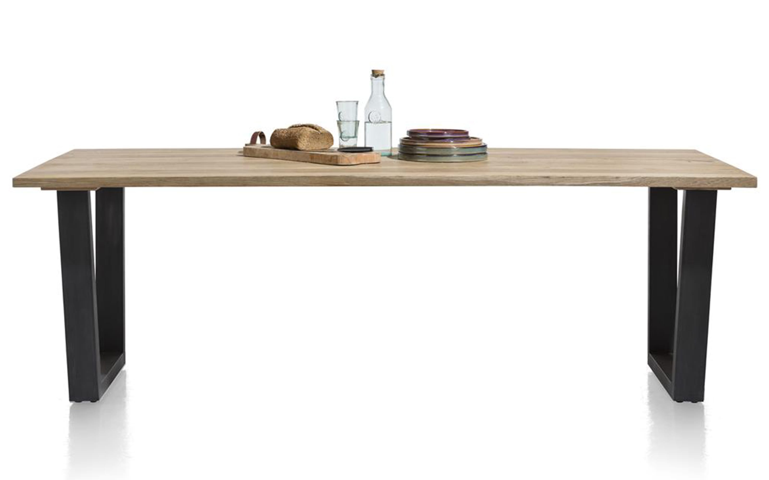 Tisch Serno, Eiche railway brown, inkl. ausziehbarer Tischplatte