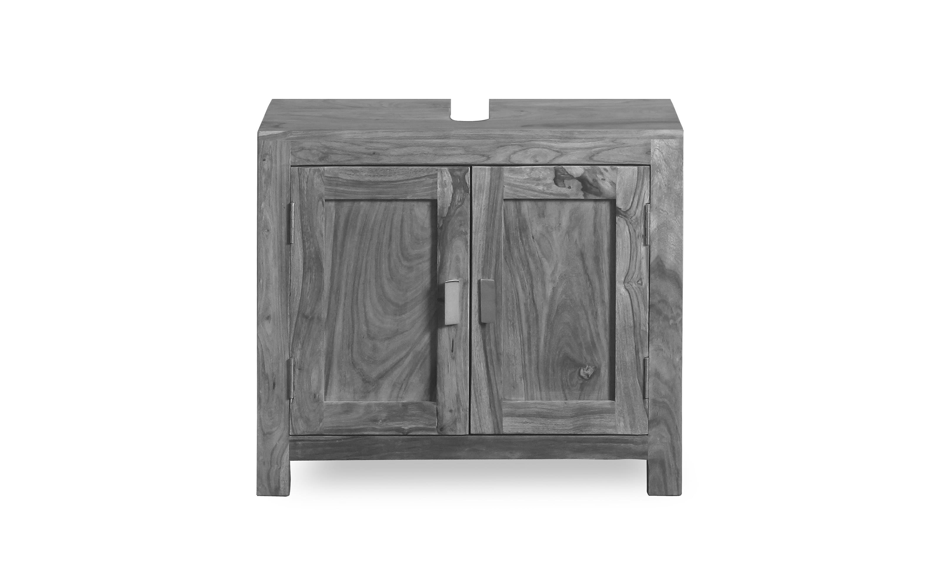 Waschbeckenunterschrank Yoga, massives Shishamholz 