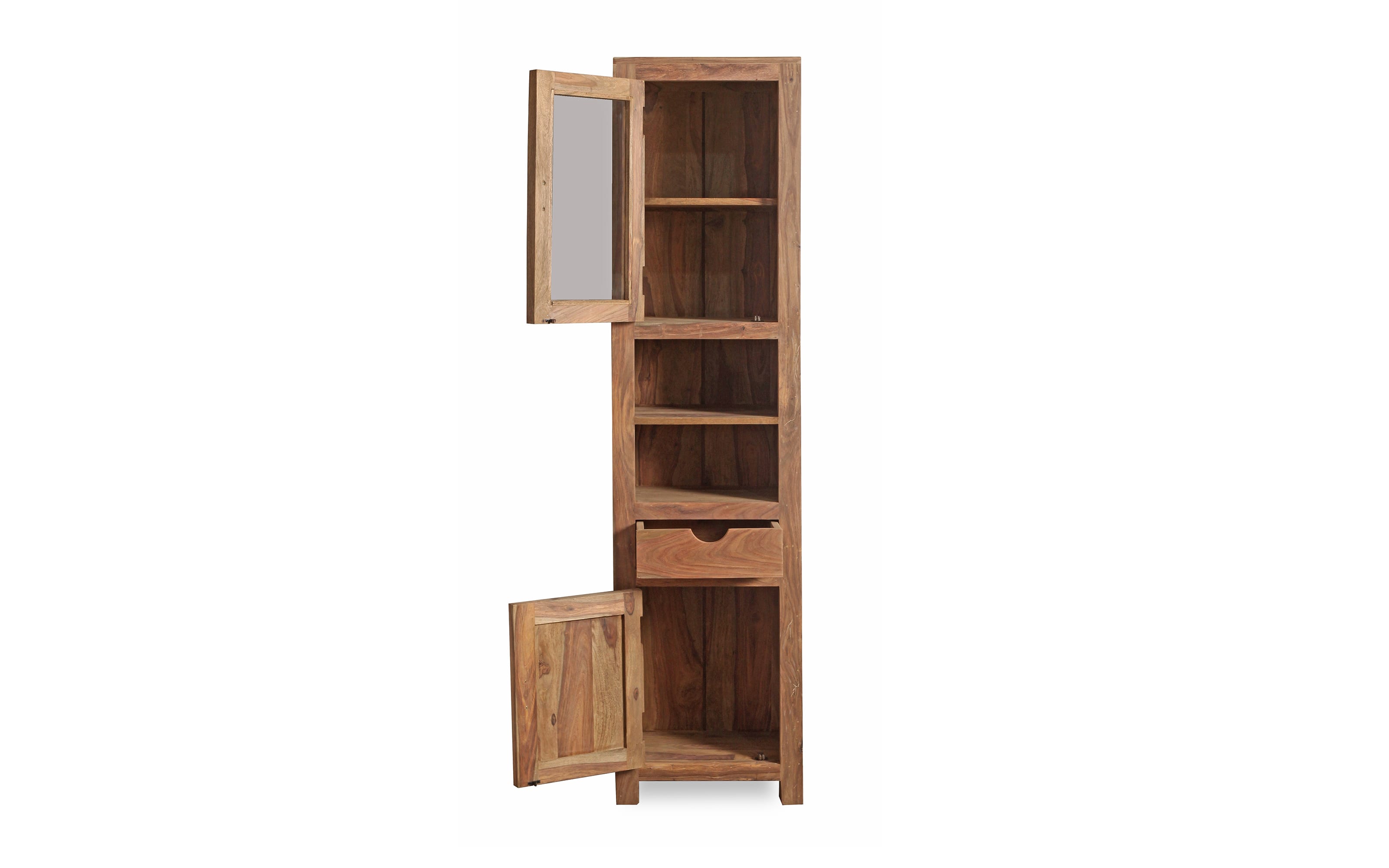 Hochschrank Yoga, massives Shishamholz 