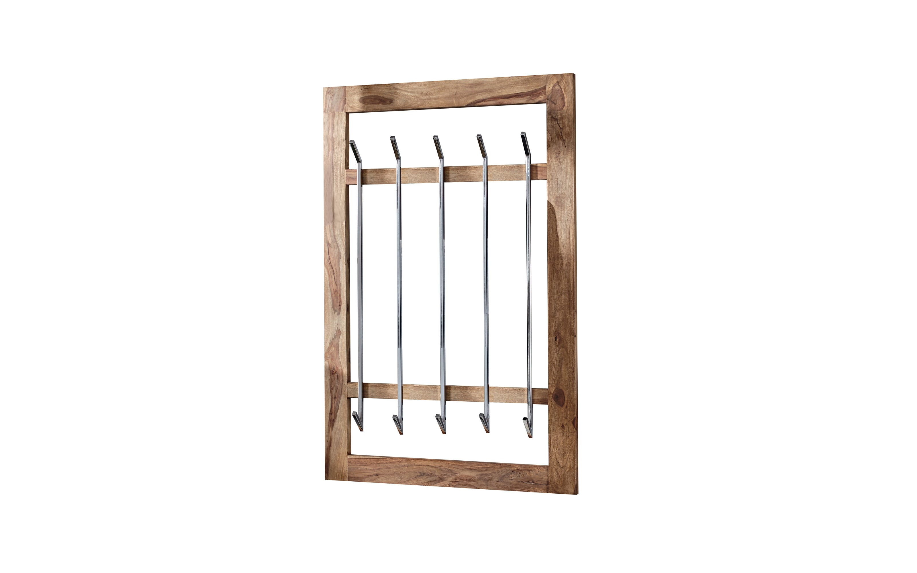 Wandgarderobe Yoga, massives Shishamholz 