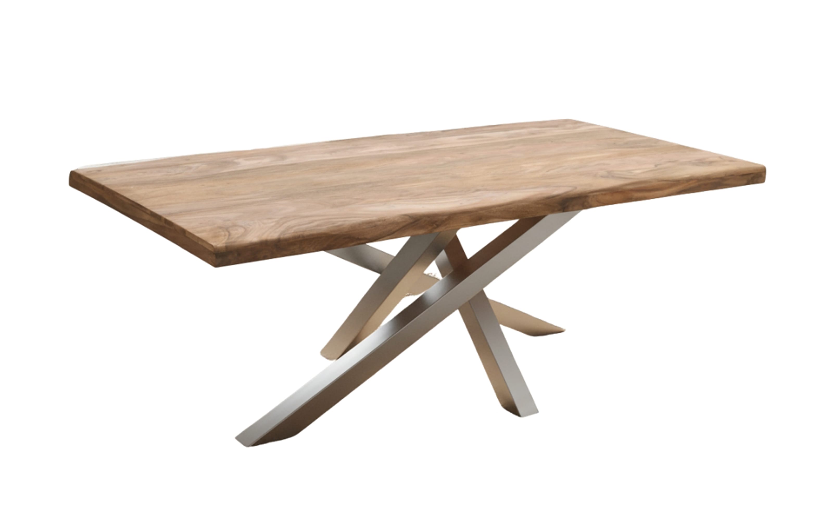 Esstisch Mesa verde, Shisham/silberfarbig