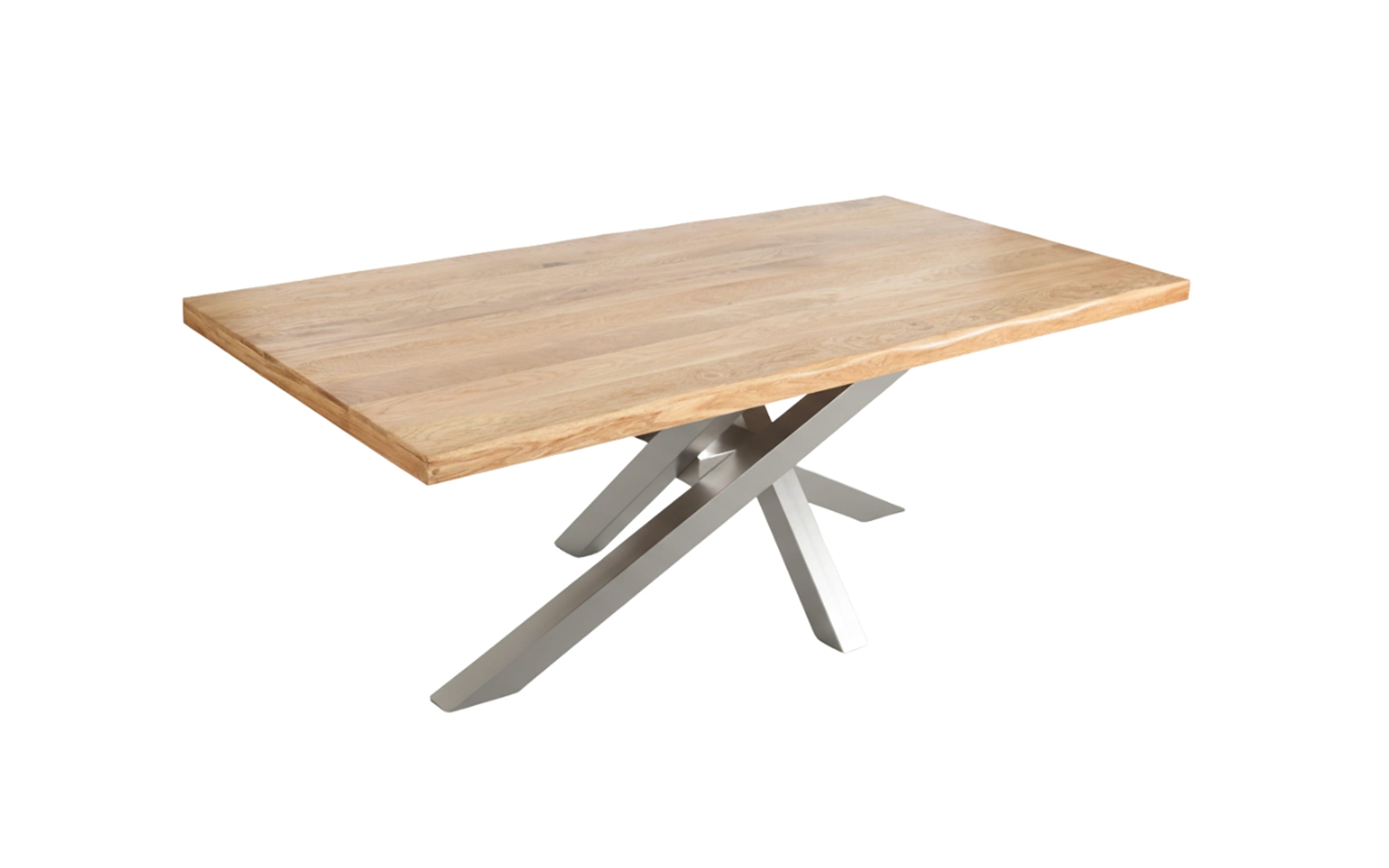 Esstisch Mesa verde, Eiche/silberfarbig