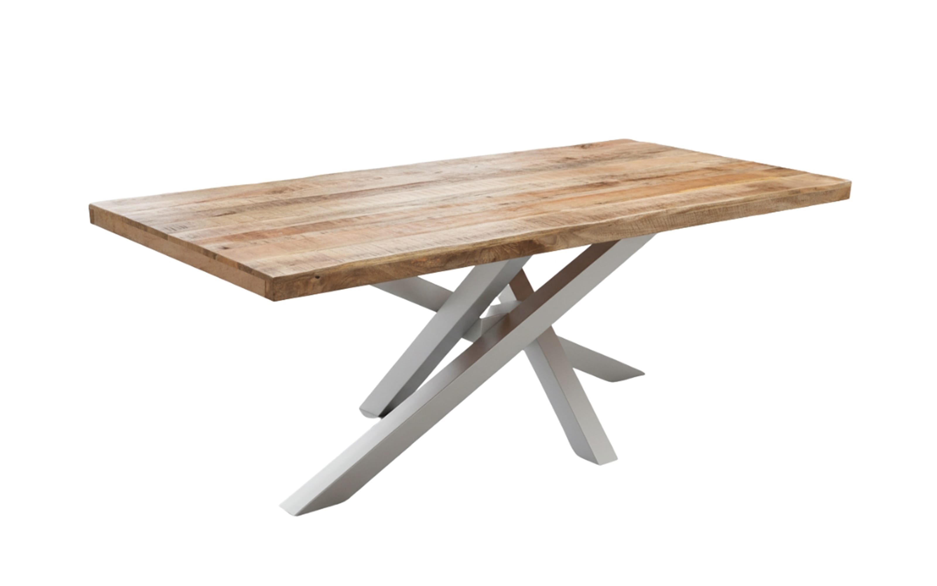 Esstisch Mesa verde, Mangoholz/silberfarbig