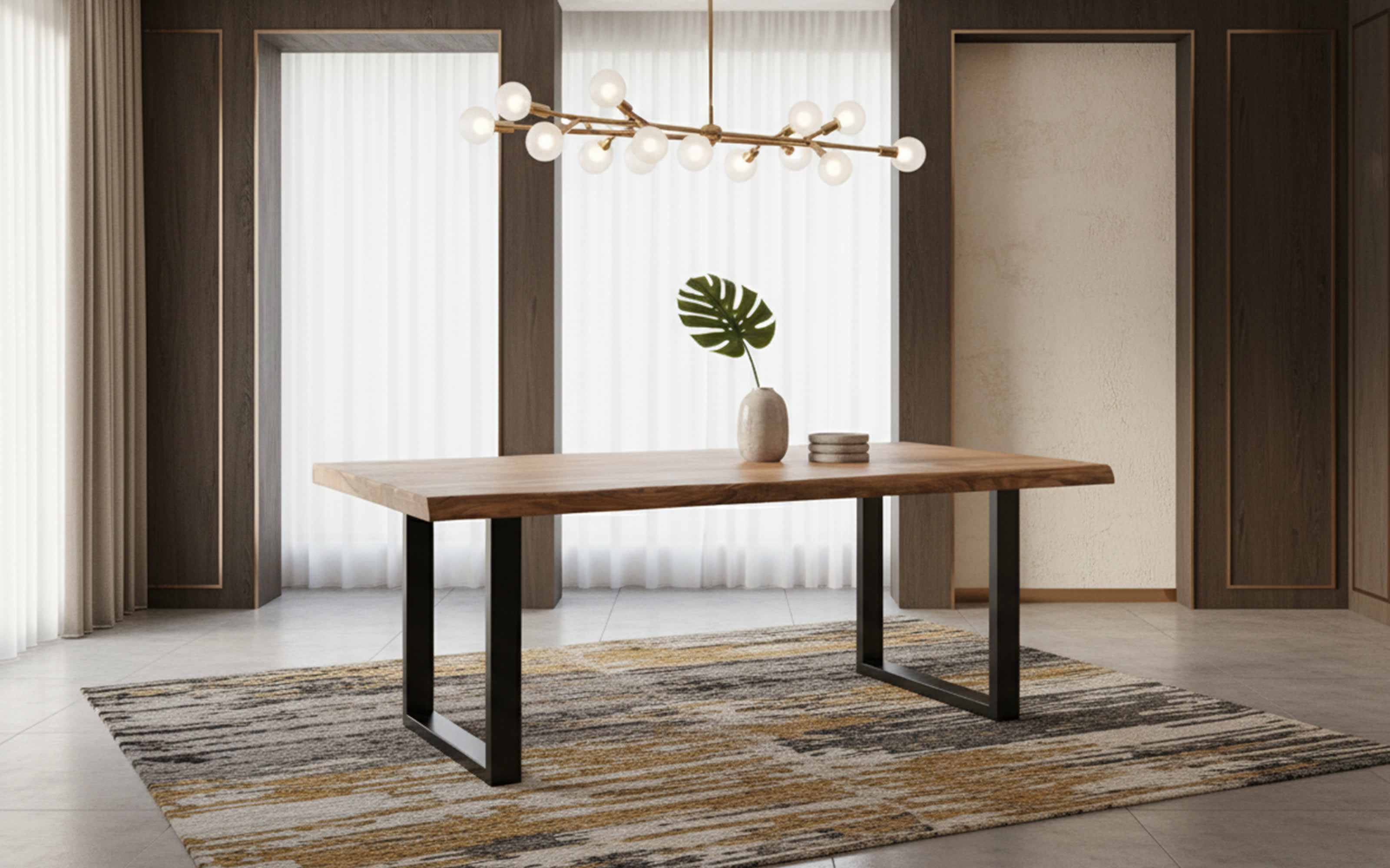 Esstisch Mesa verde, Shisham/schwarz