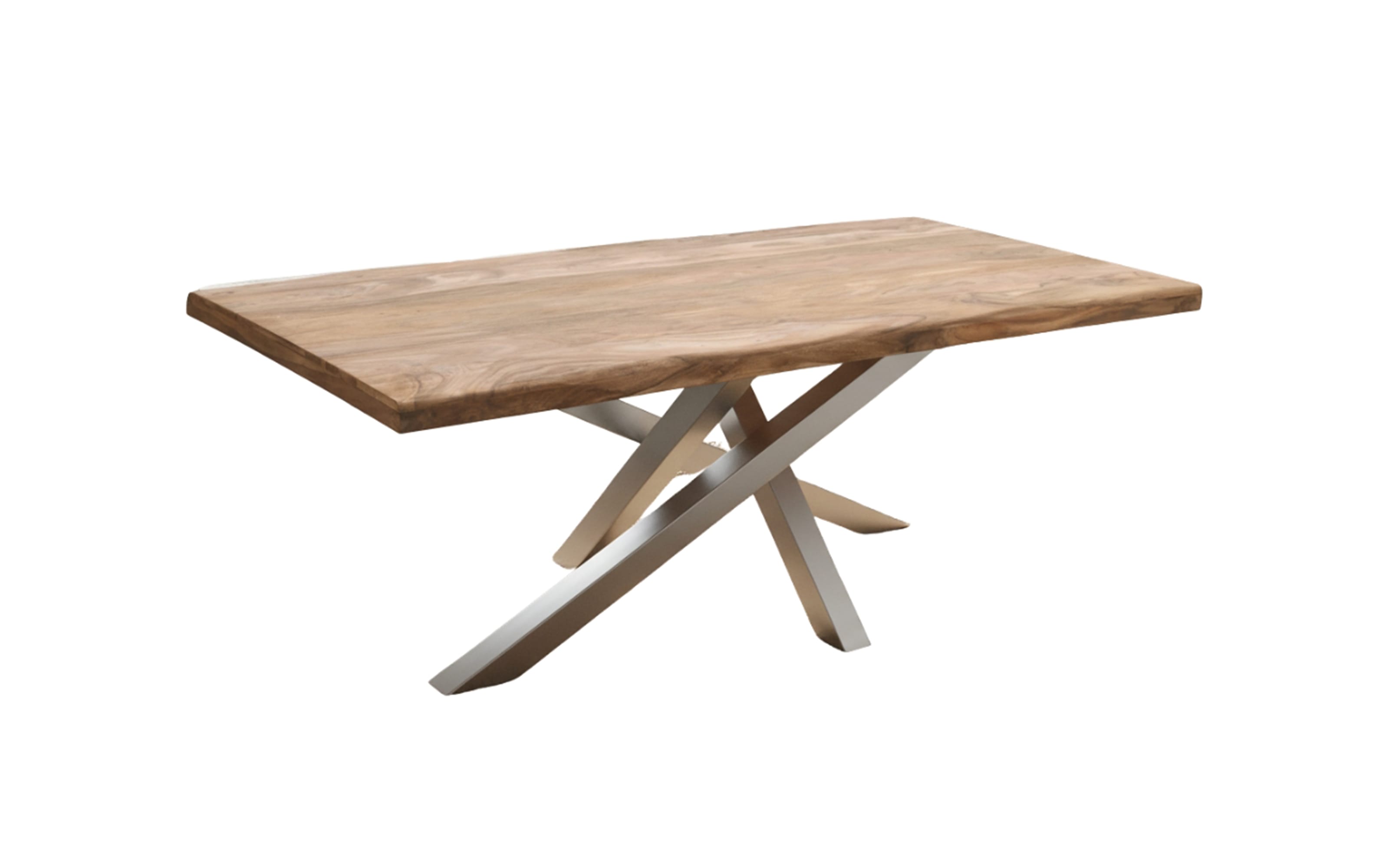 Esstisch Mesa verde, Shisham/silberfarbig