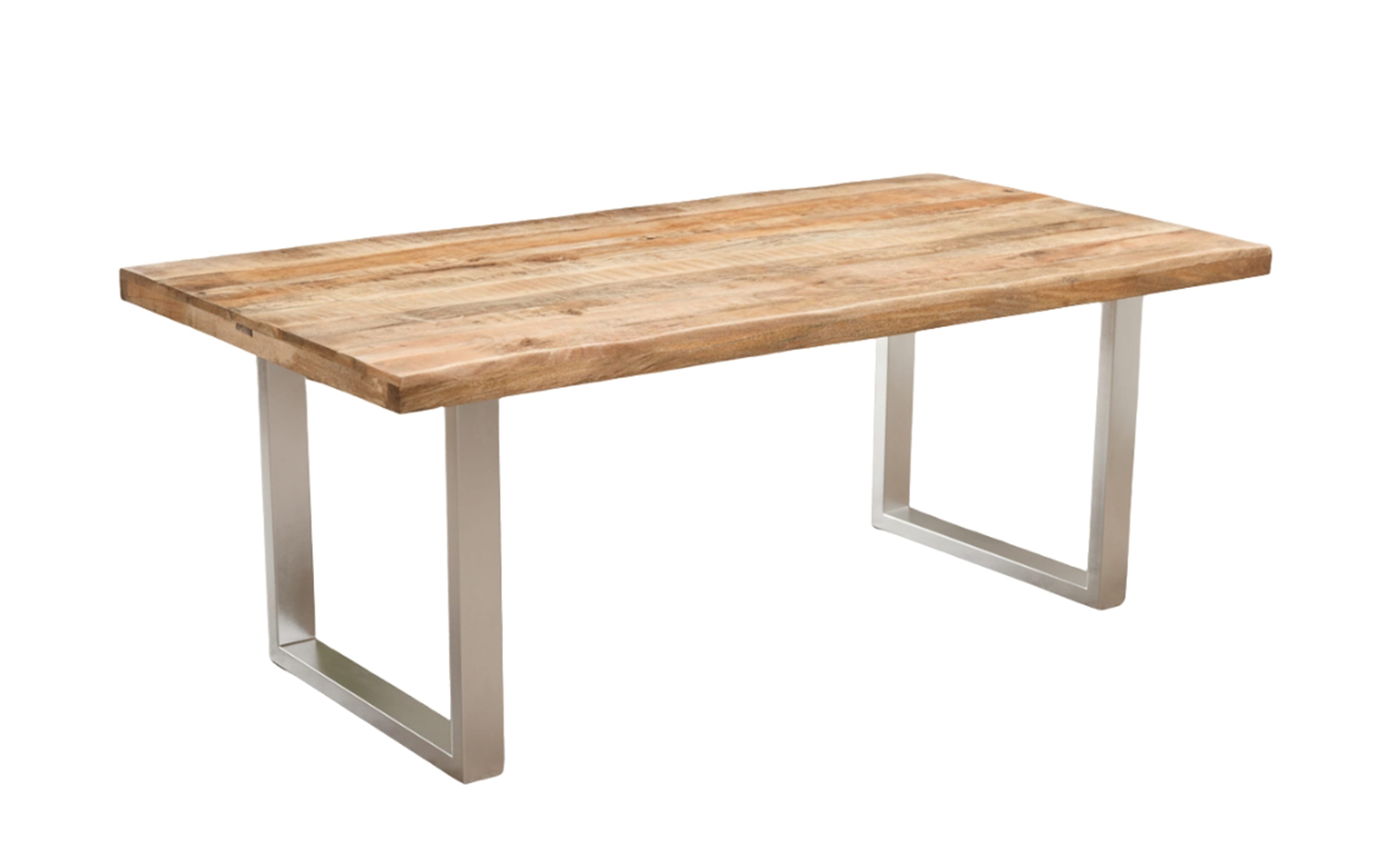 Esstisch Mesa verde, Mango/silberfarbig