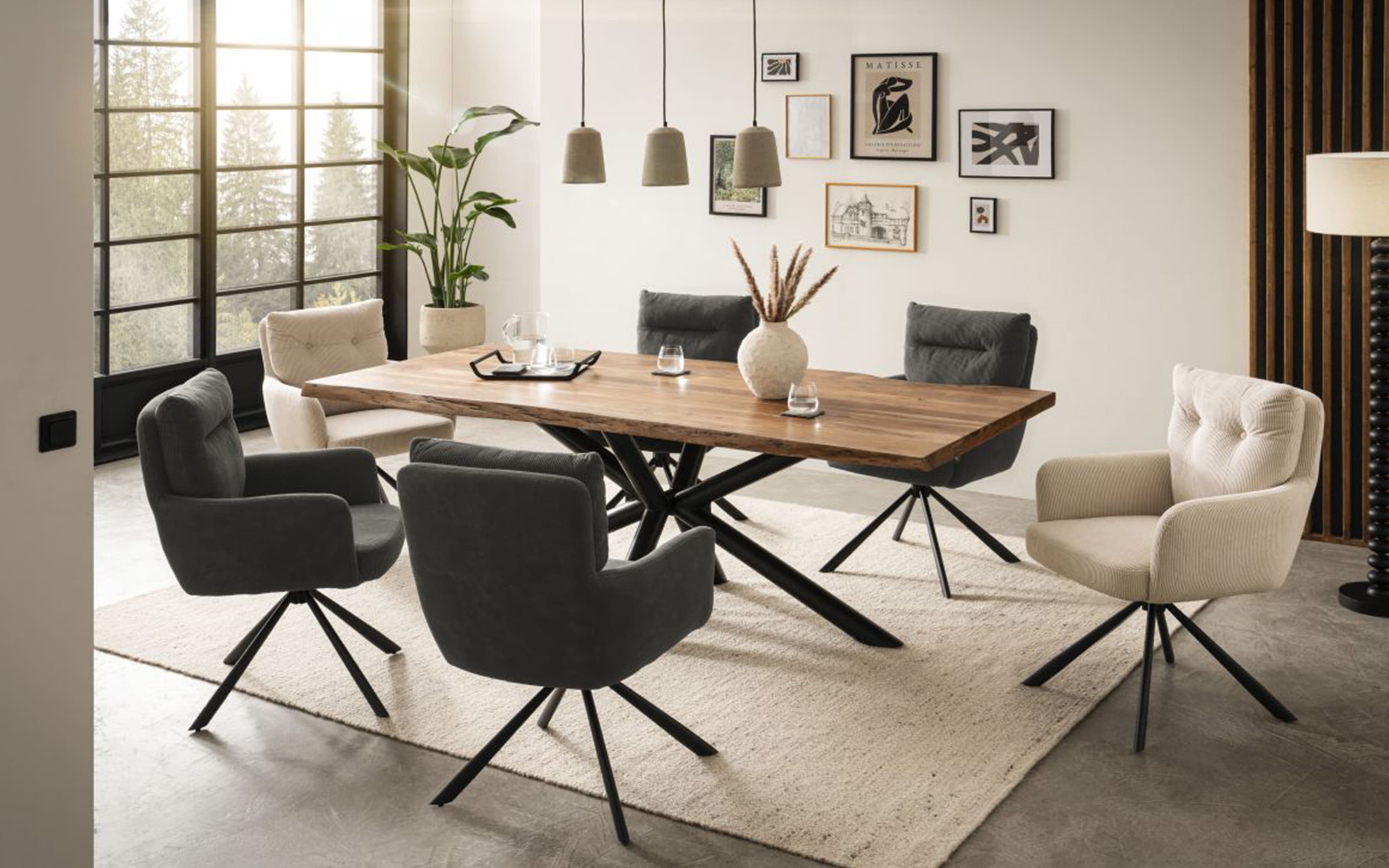 Drehstuhl Stefan, anthrazit, inkl. Rückholfunktion