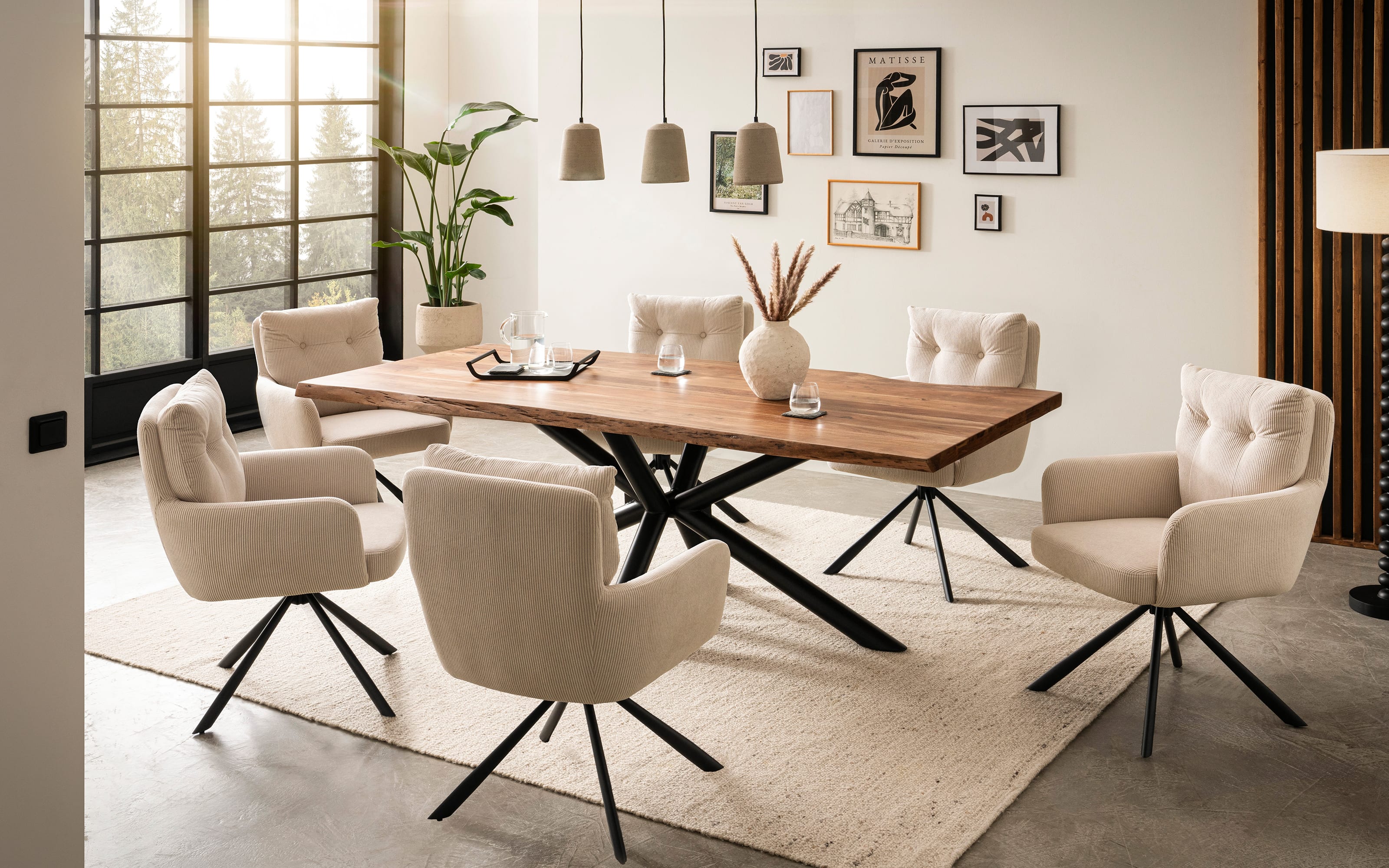 Drehstuhl Mark, creme, inkl. Rückholfunktion