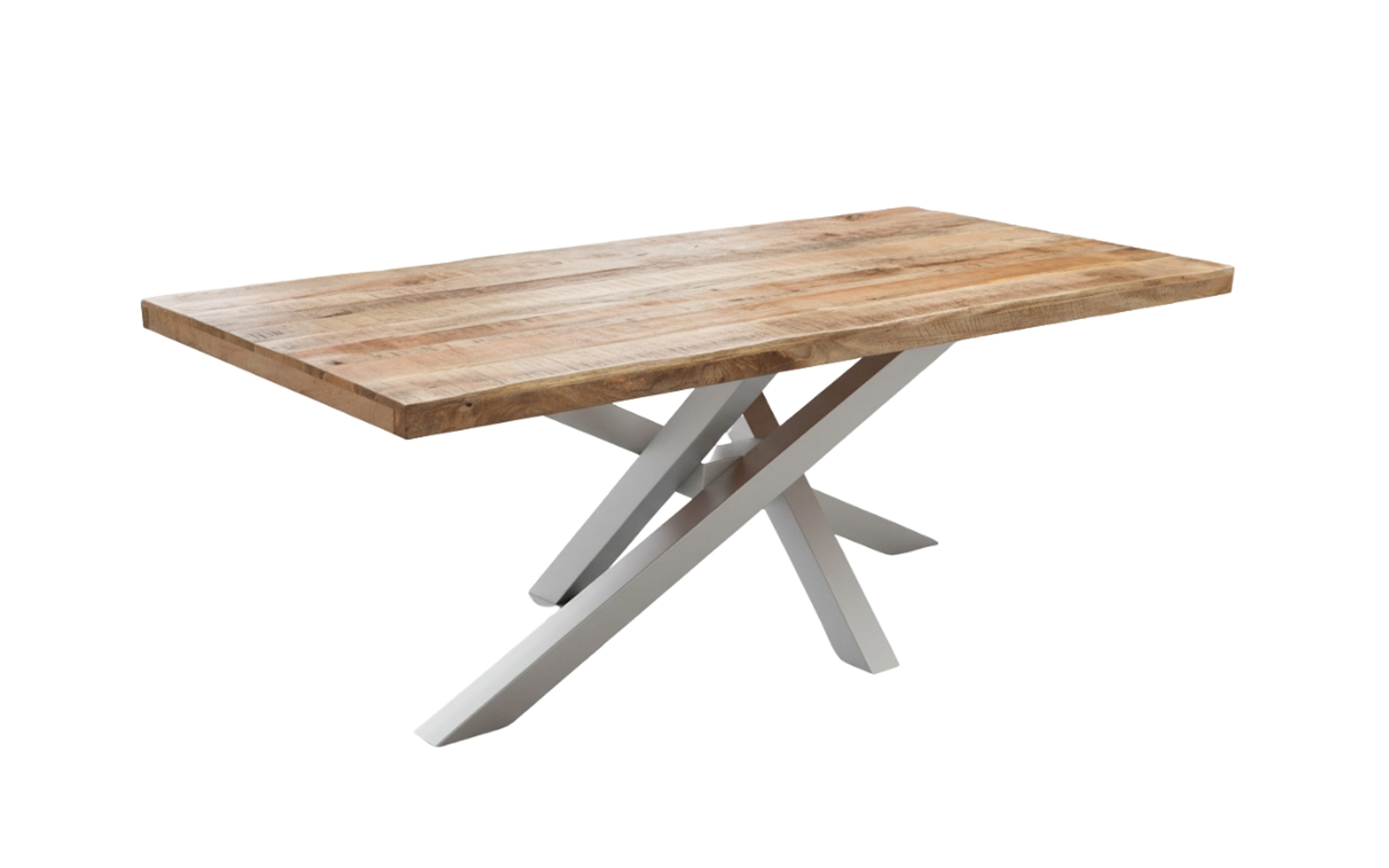 Esstisch Mesa verde, Mangoholz/silberfarbig