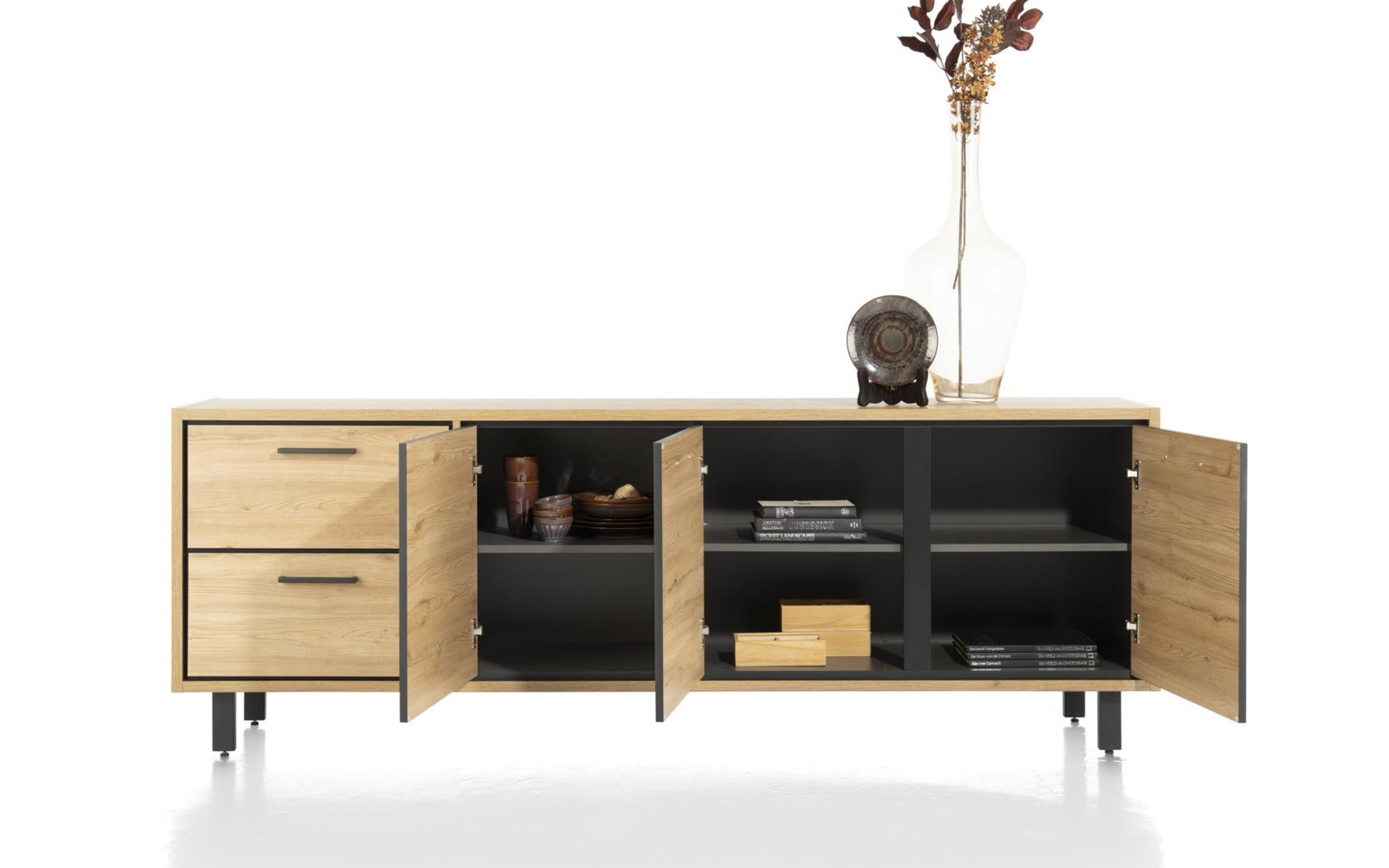 Sideboard Ostrava, Eiche vintage/schwarz