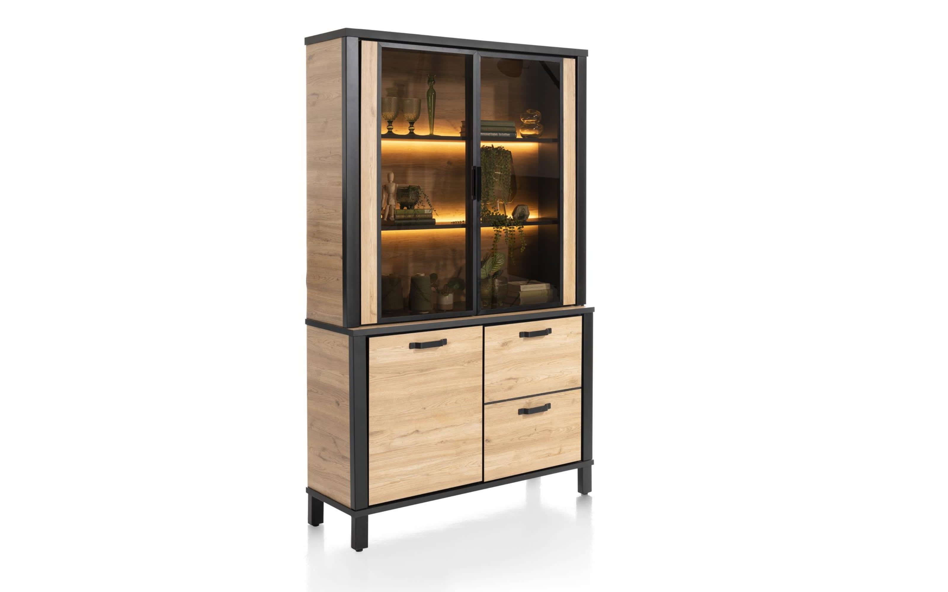 Buffet Sardinie, Laminato natural vintage, inkl. LED-Beleuchtung