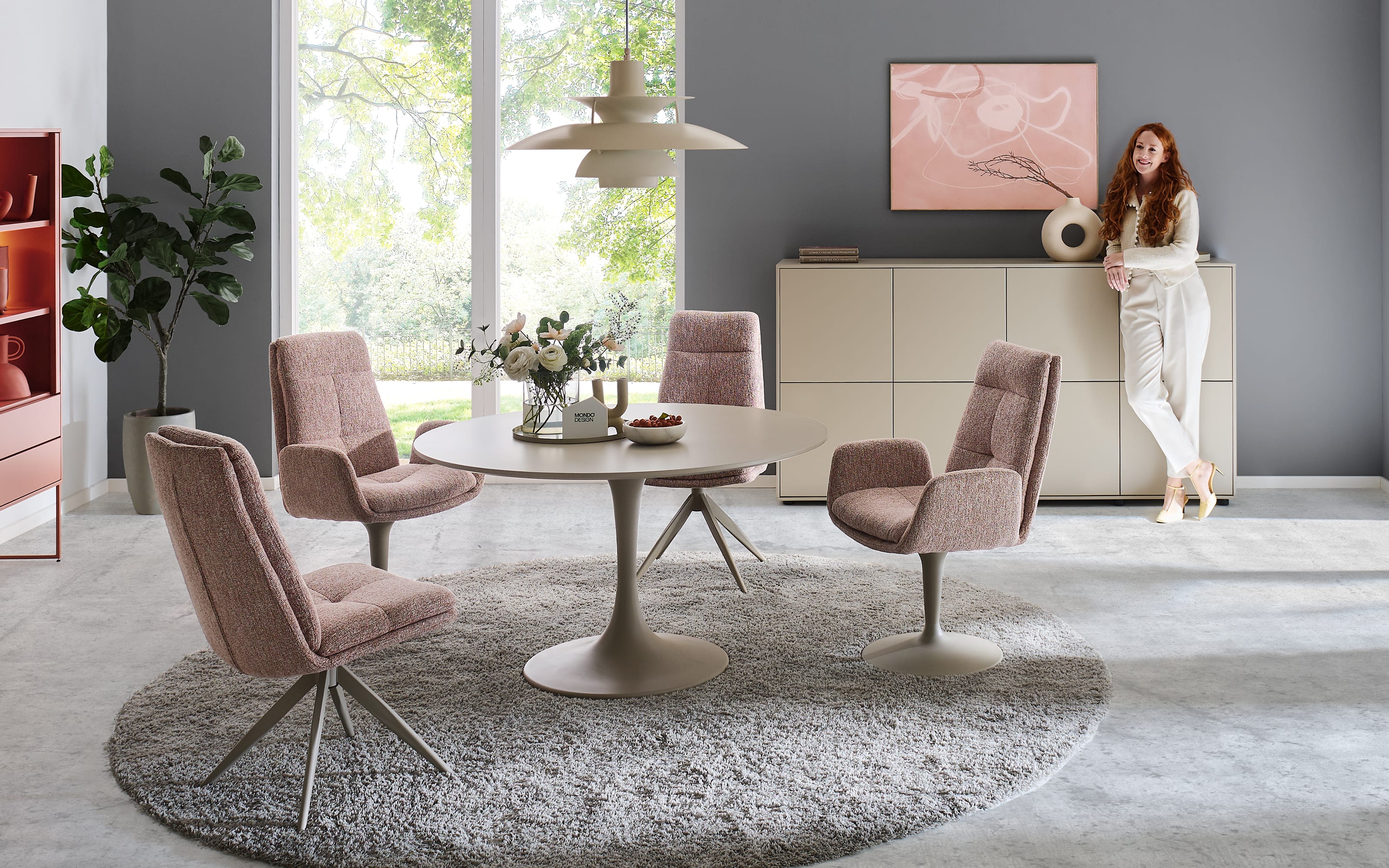 Design-Tisch Trivano, beige