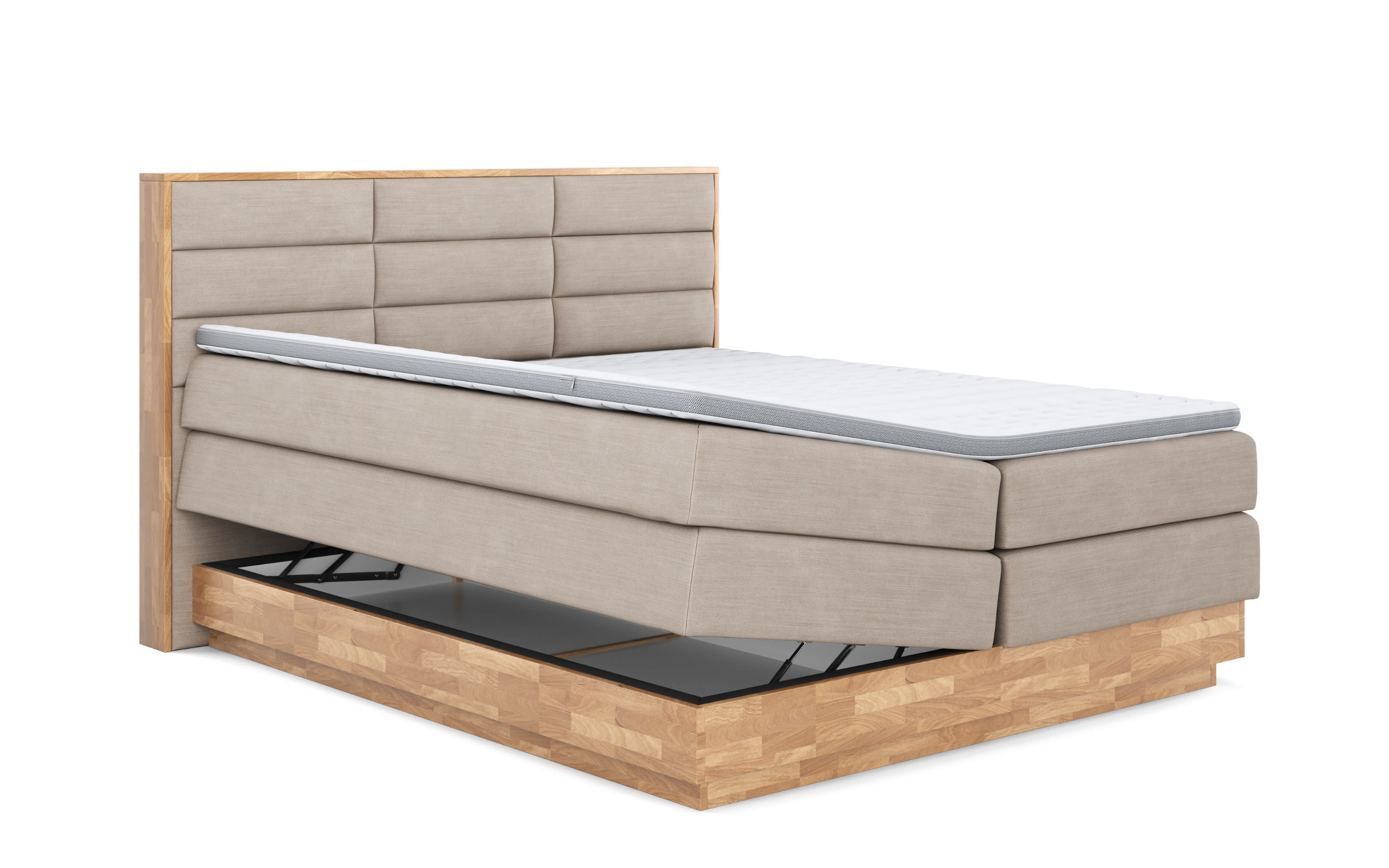 Boxspringbett Incana II, natural, inkl. Bettkästen