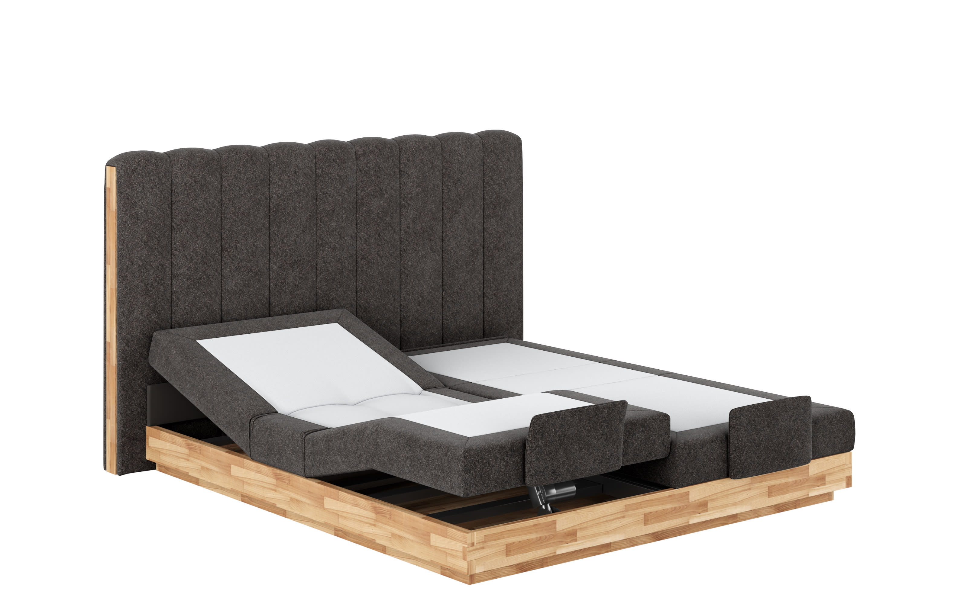 Boxspringbett Incana, muddy, mit elektrischer Verstellung