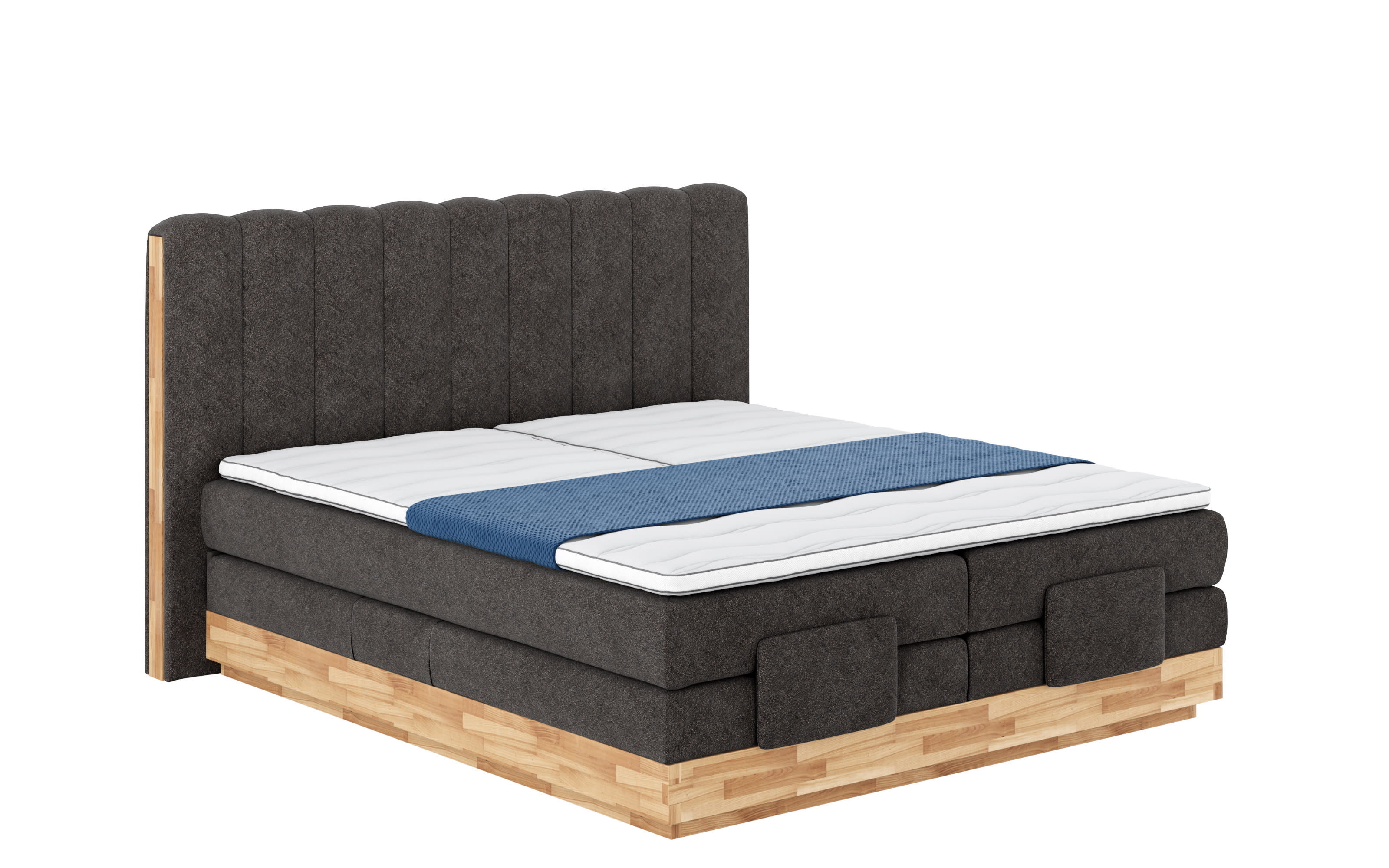 Boxspringbett Incana, muddy, mit elektrischer Verstellung