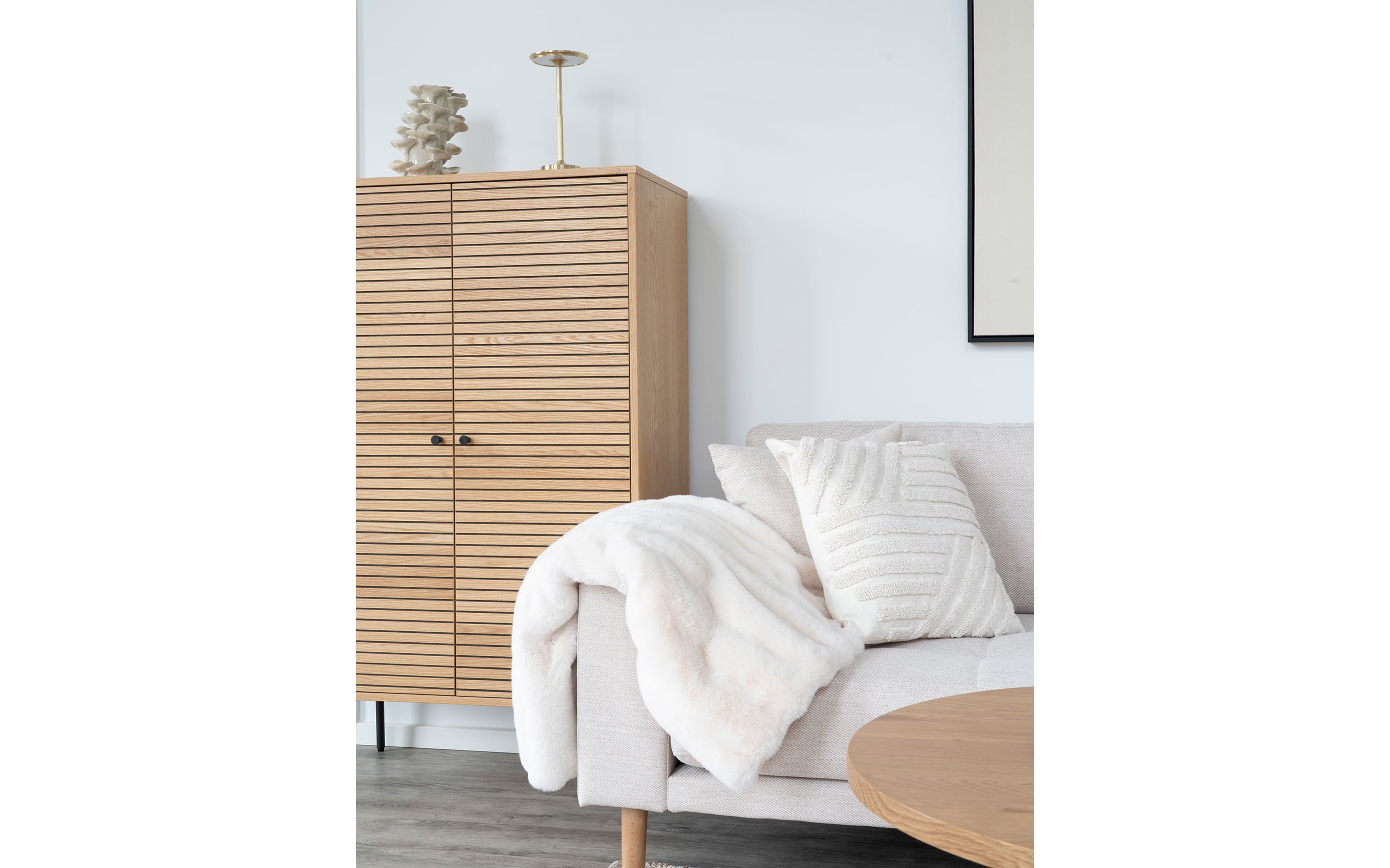 Highboard Kyoto, furnierte Eiche