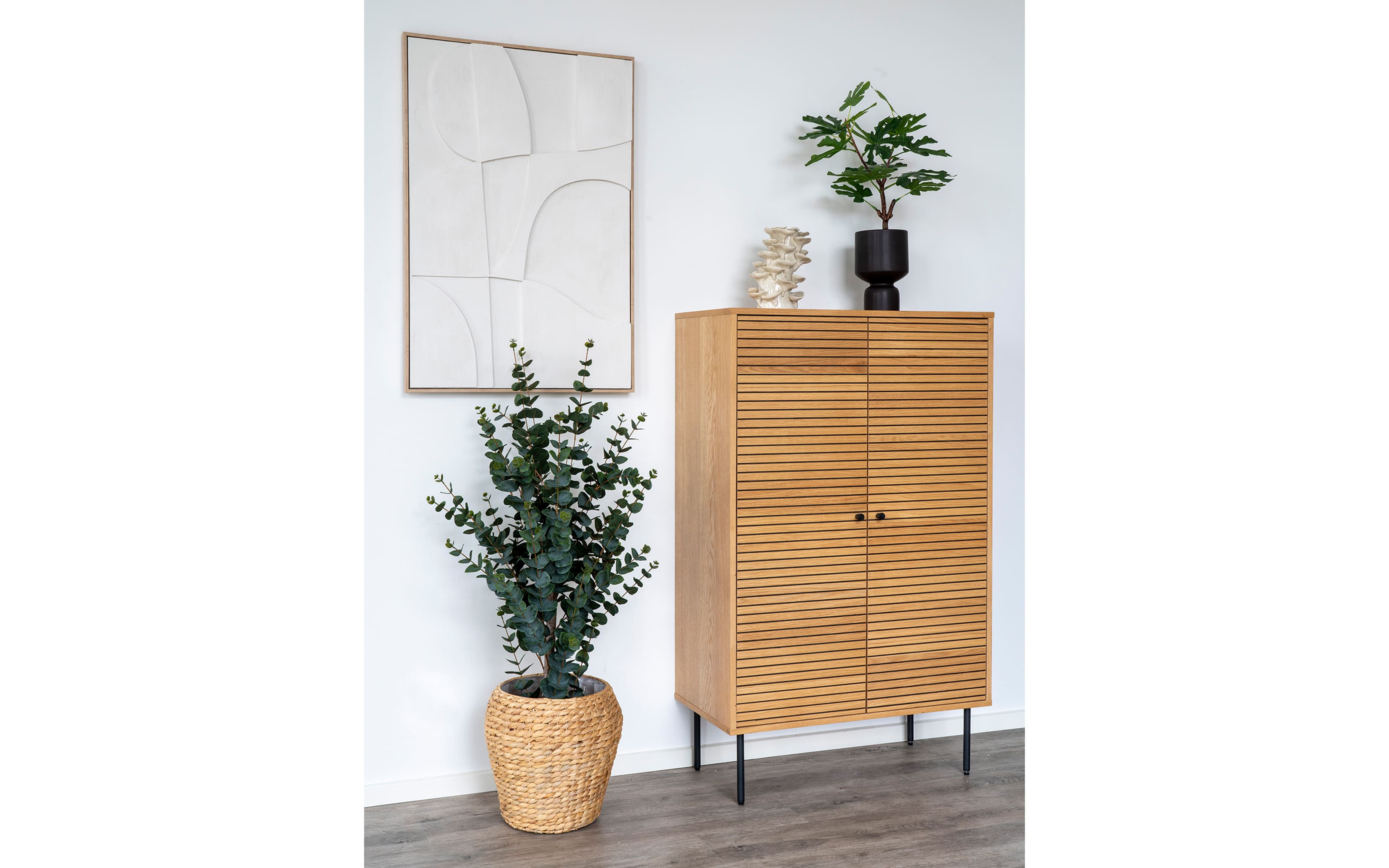Highboard Kyoto, furnierte Eiche