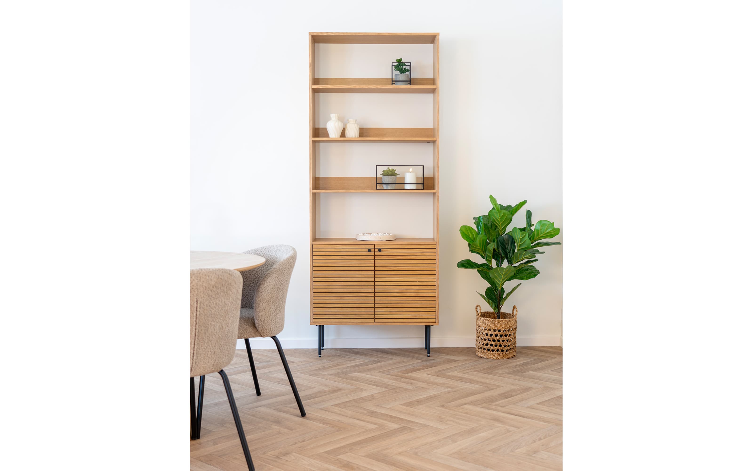 Bücherregal Kyoto, furnierte Eiche