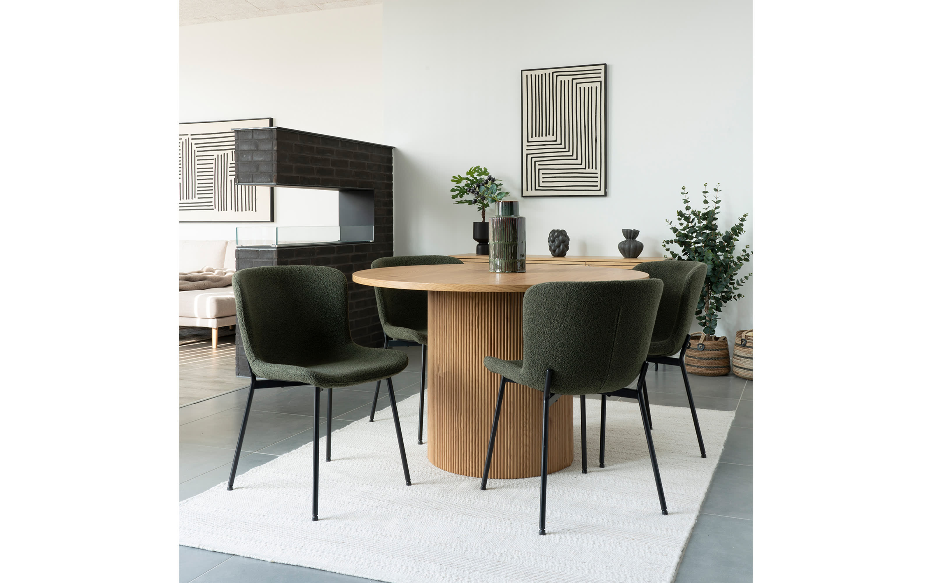 Stuhl Maceda, dunkelgrün/schwarz