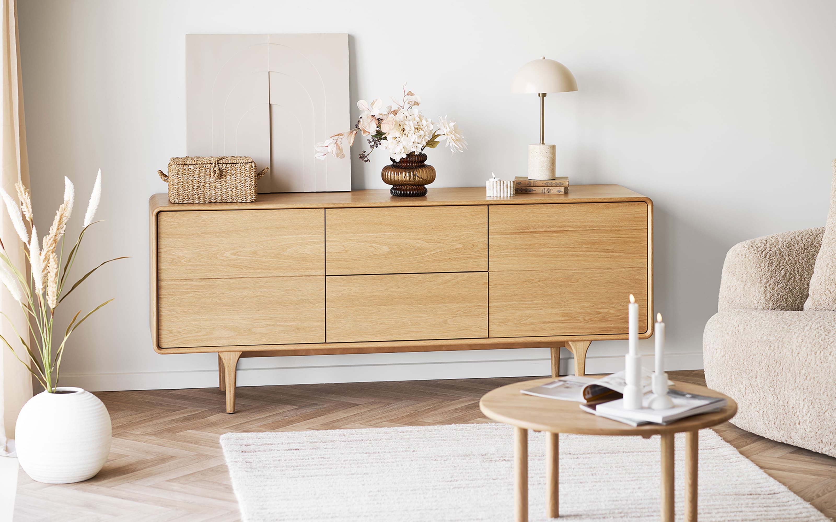 Sideboard Darwin, Eiche, inkl. Push-to-Open Funktion