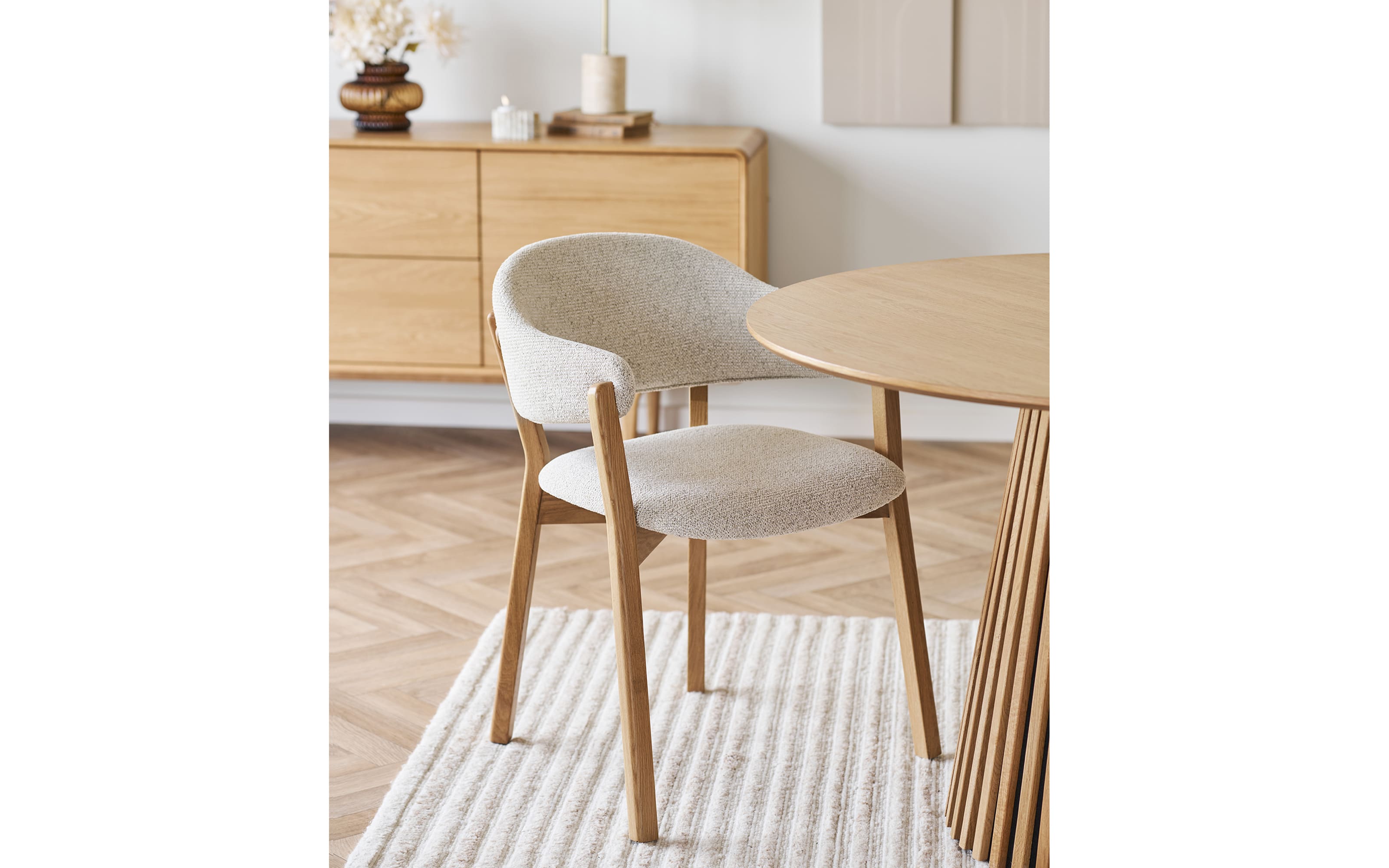 Stuhl Dunkirk, Eiche/beige