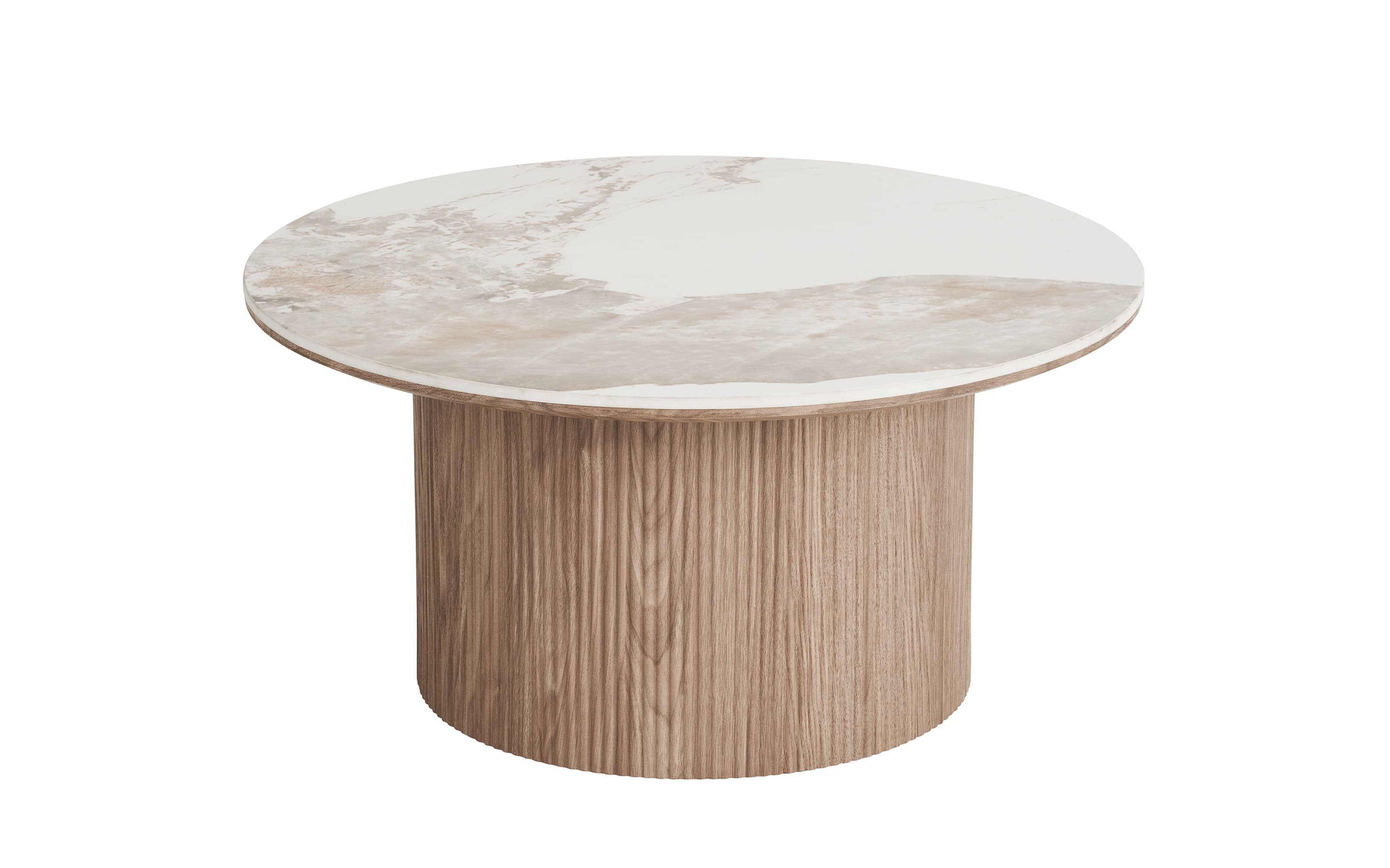 Couchtisch Athener, weiß/dunkelbraun