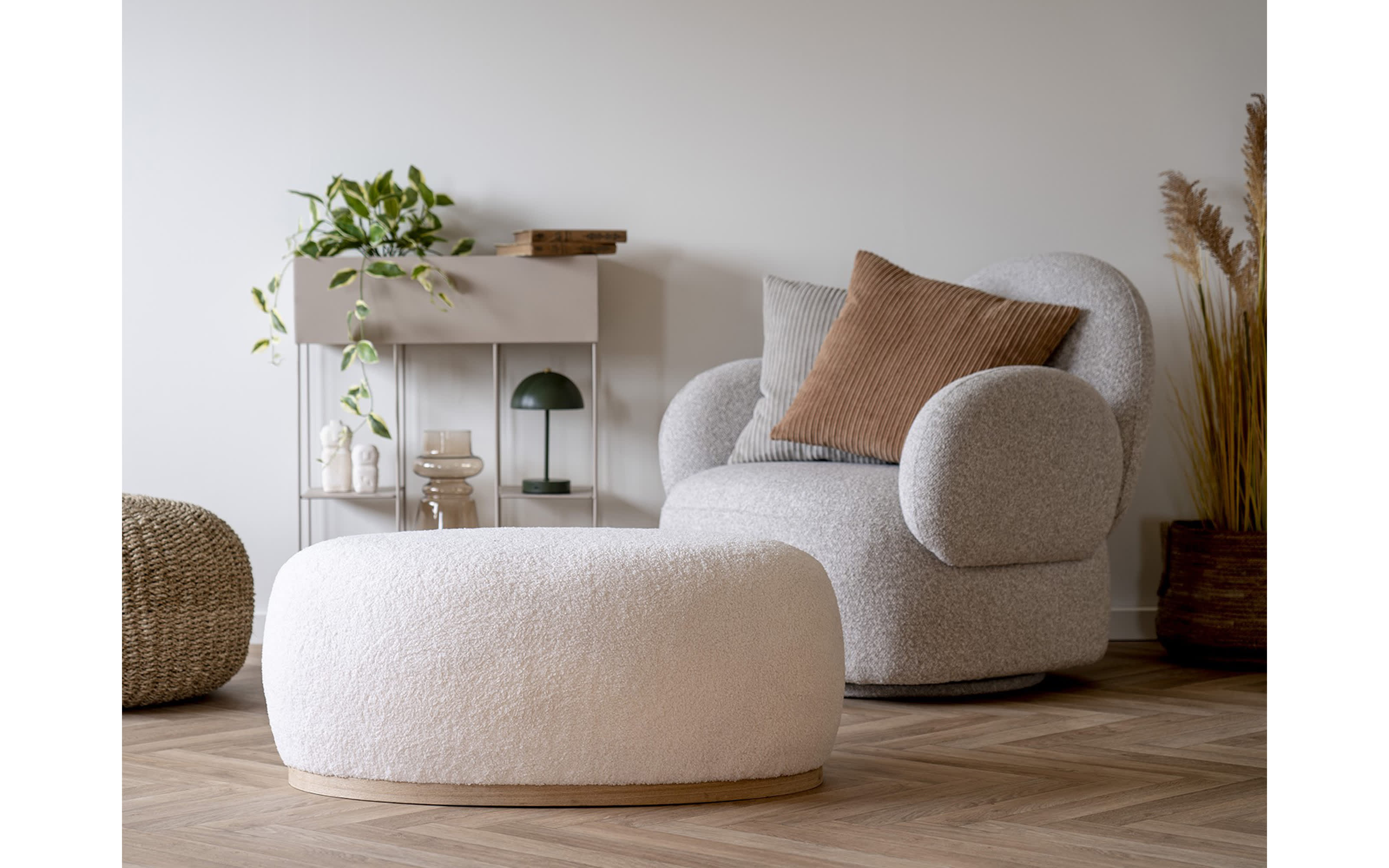 Pouf Manhattan, weiß