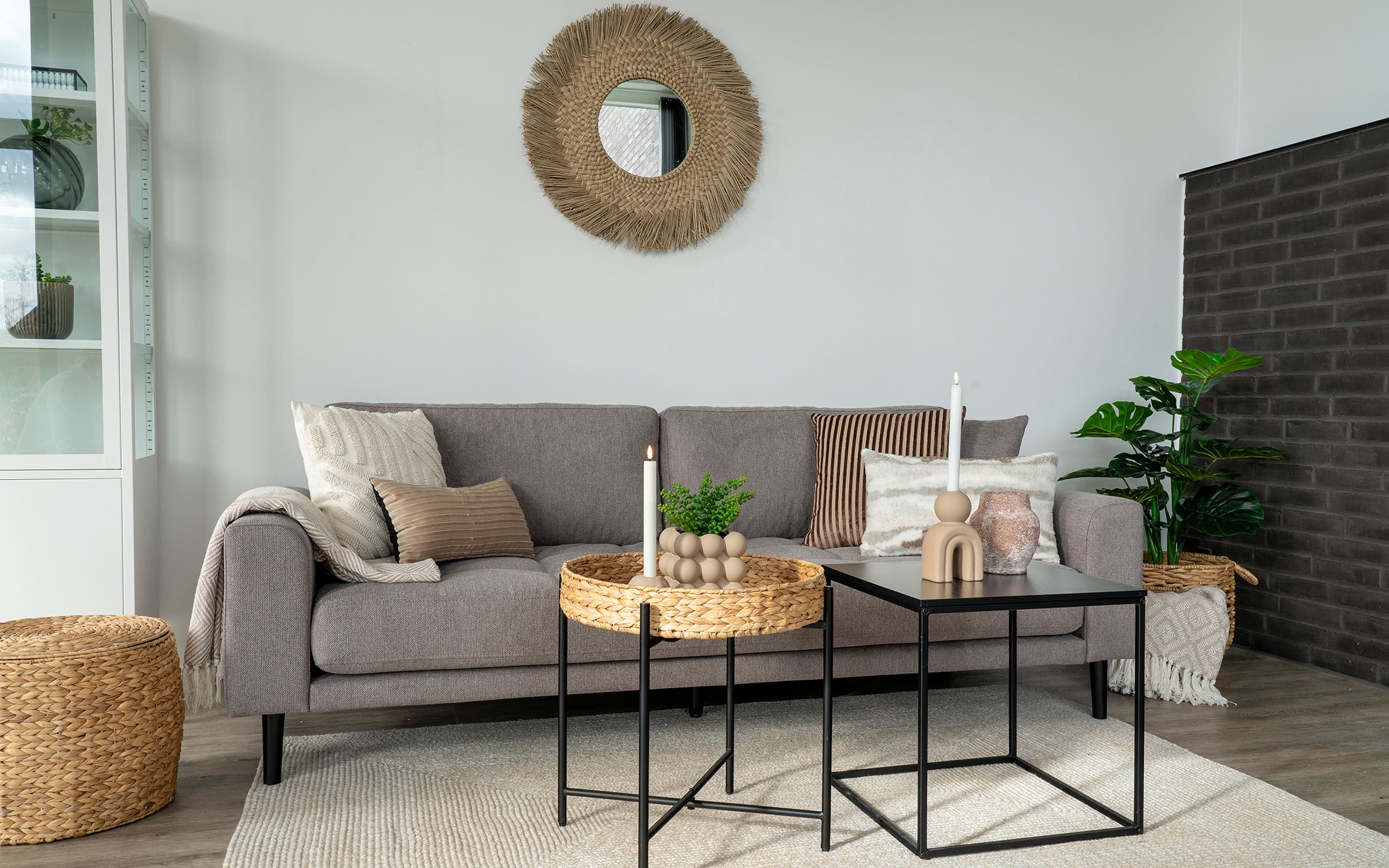 3-Sitzer-Sofa Lido, grau