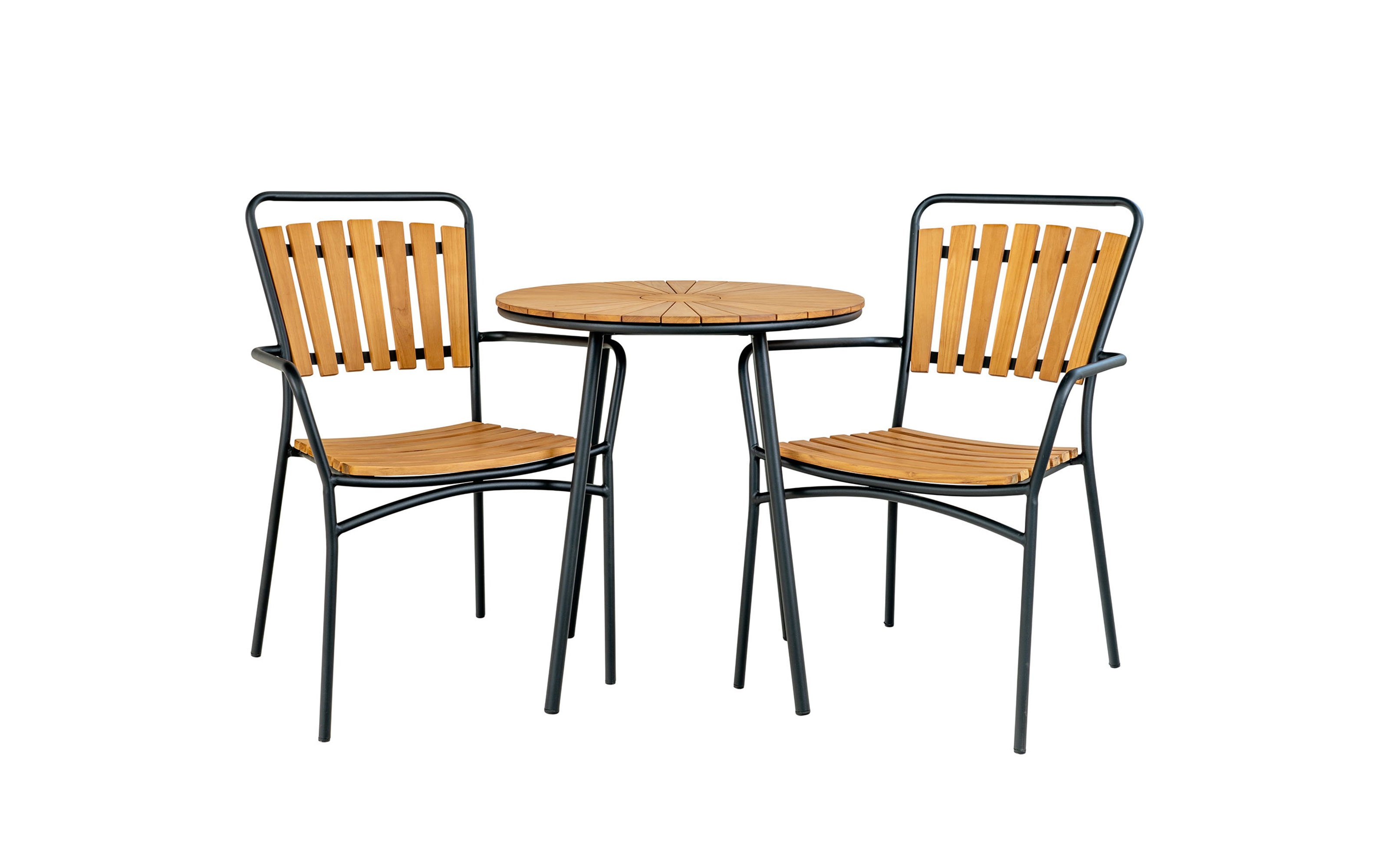 Bistrotisch Cleveland, Teakholz/schwarz