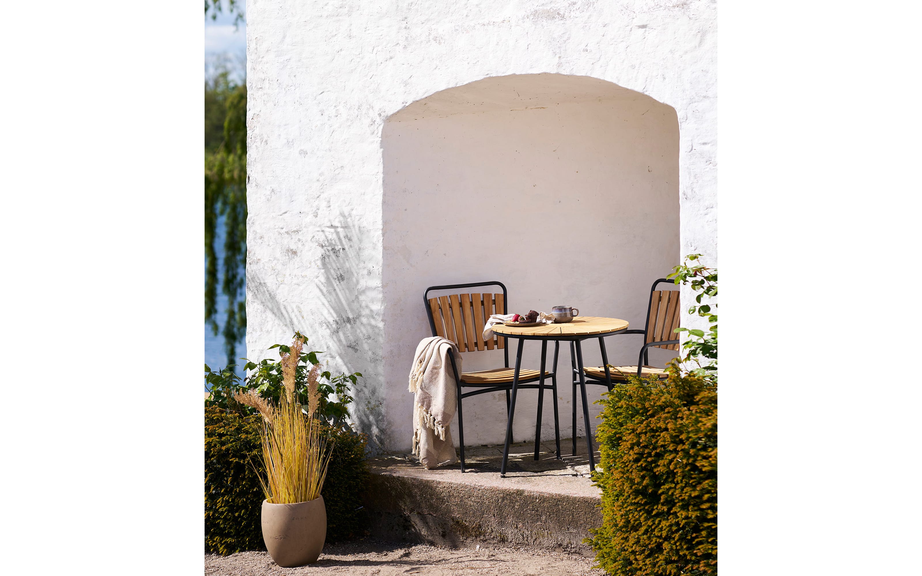 Bistrotisch Cleveland, Teakholz/schwarz