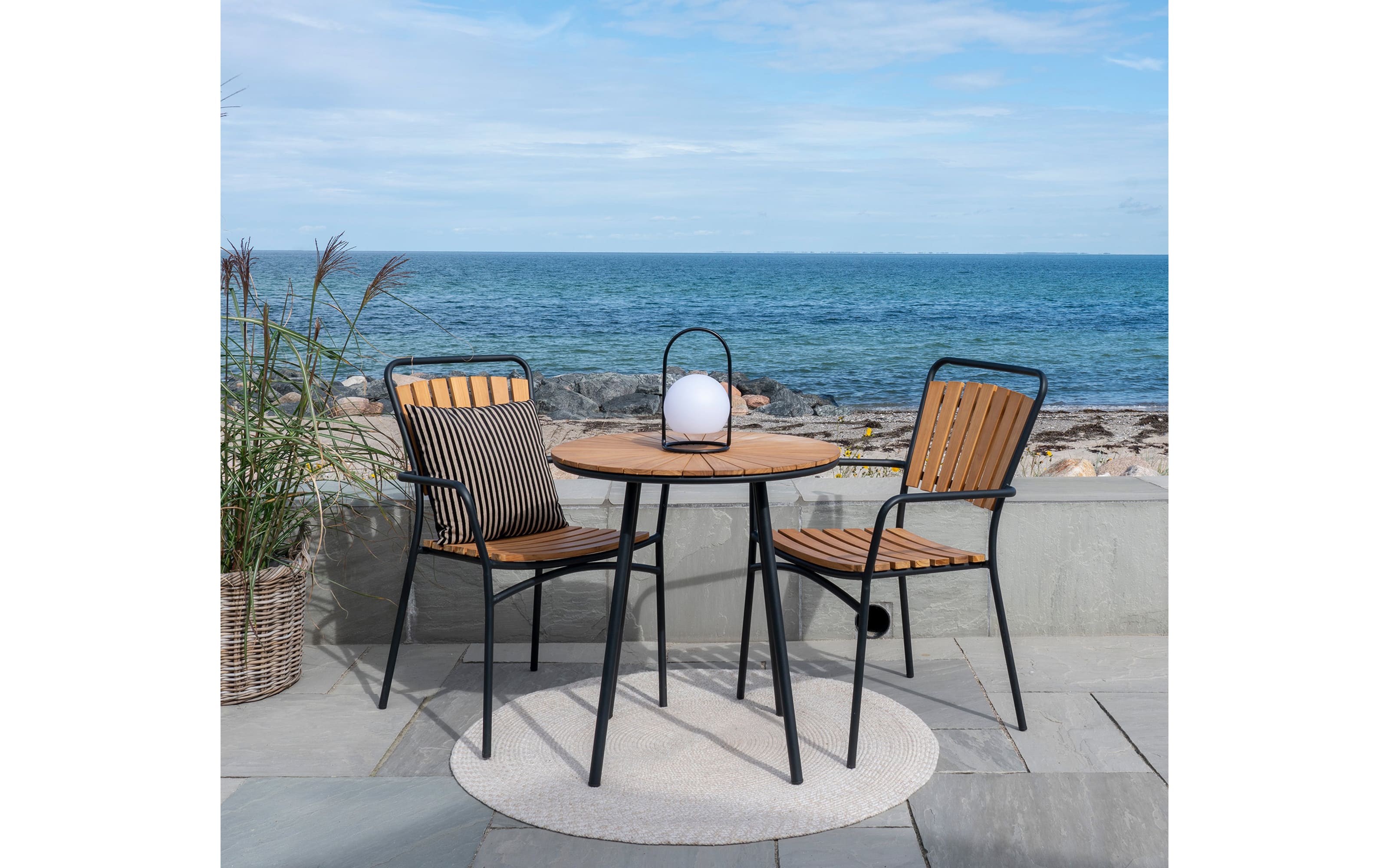 Bistrotisch Cleveland, Teakholz/schwarz