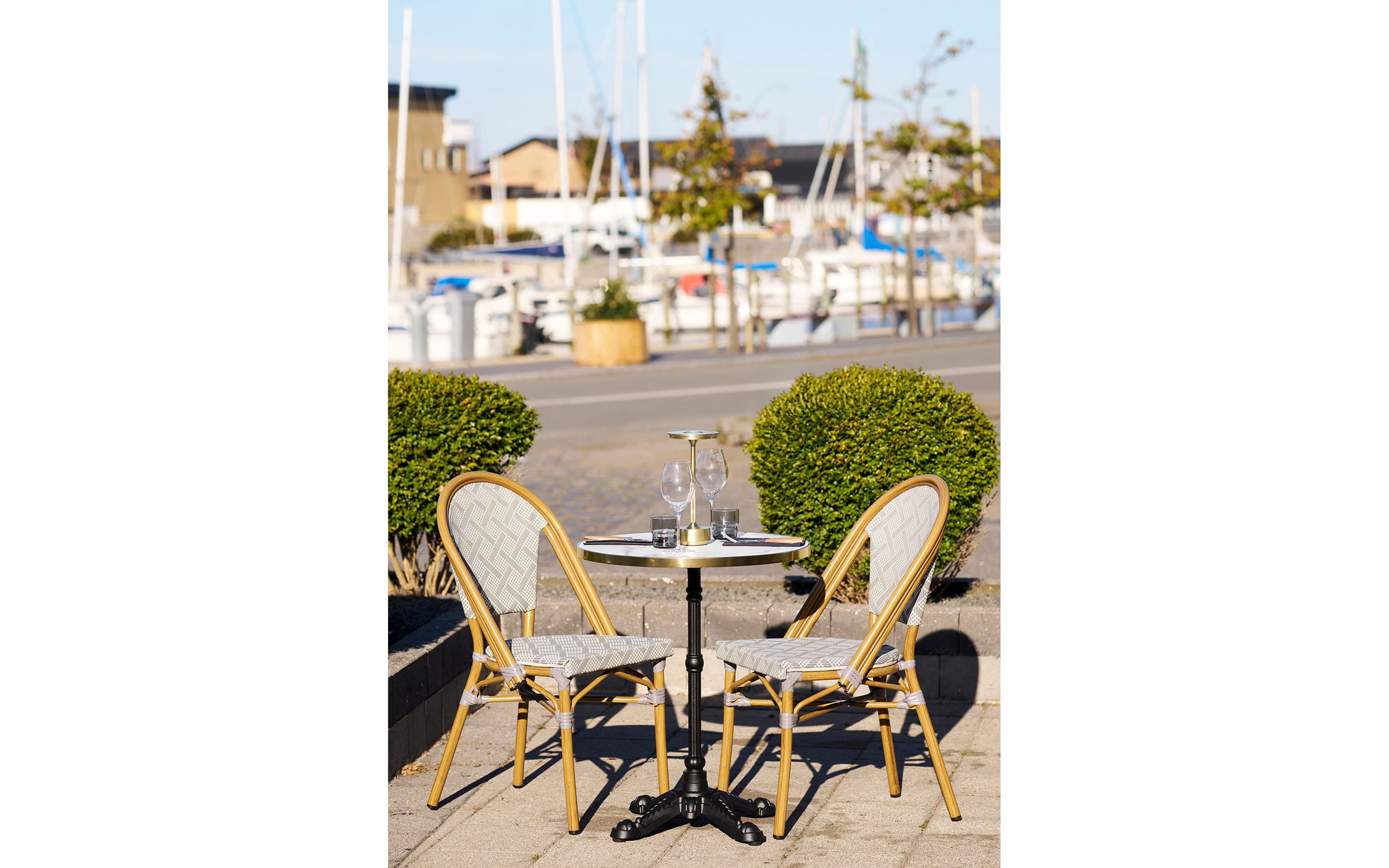 Bistrotisch, Marmor-Nachbildung/schwarz