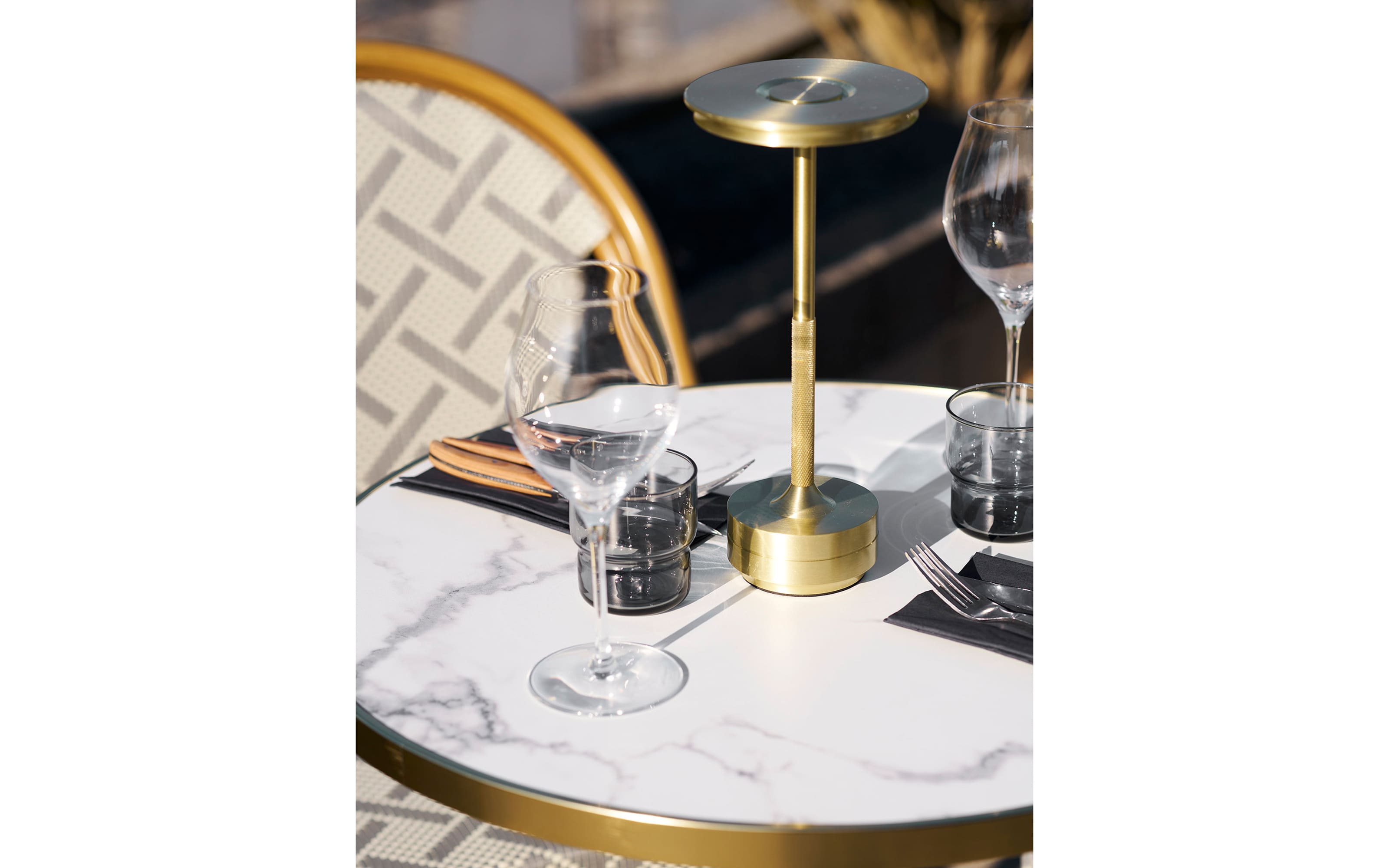 Bistrotisch, Marmor-Nachbildung/schwarz