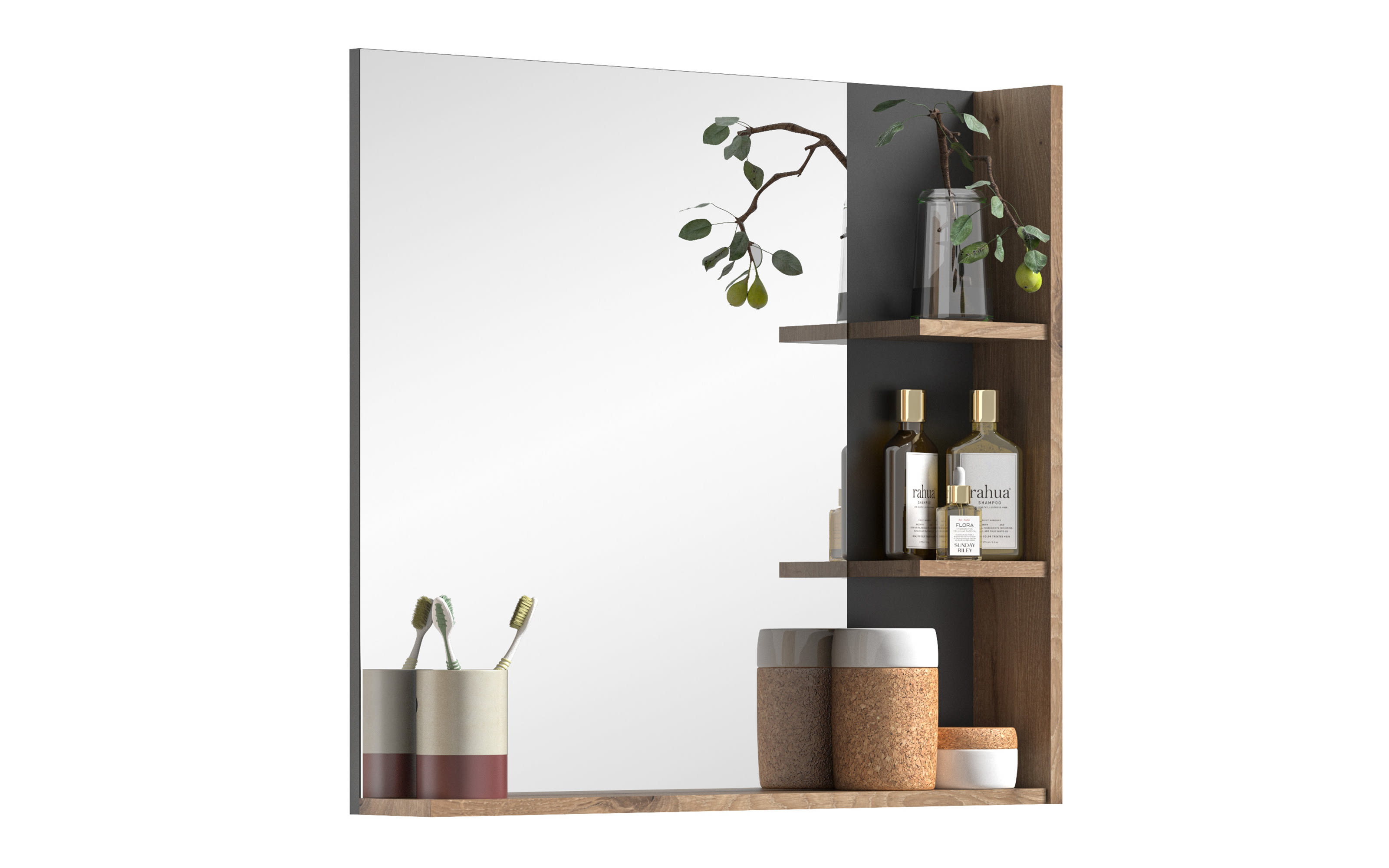 Spiegel Mason in Nox Oak Nachbildung/basaltfarbig