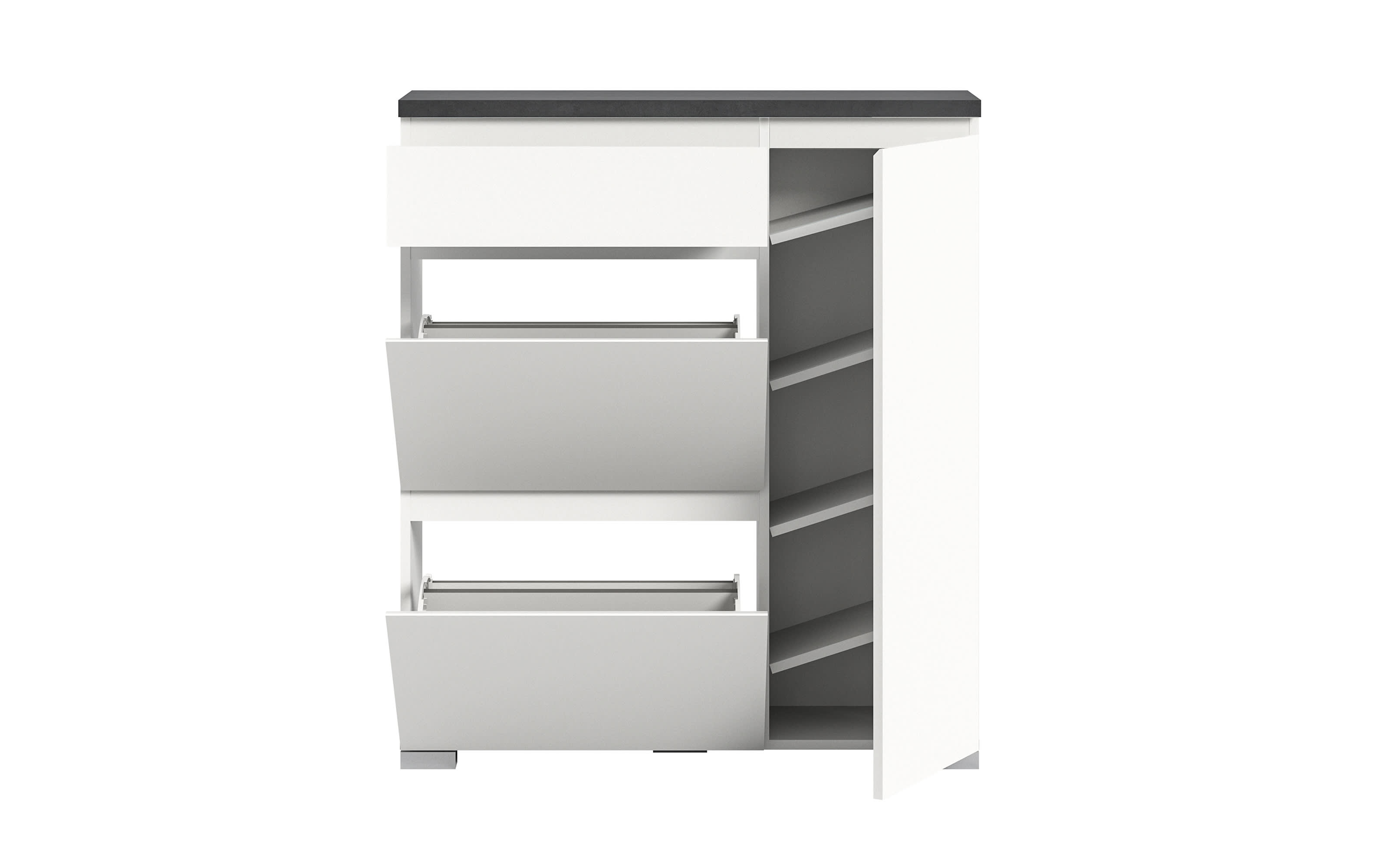 Schuhschrank Shoelove, grau/weiß, 109 cm