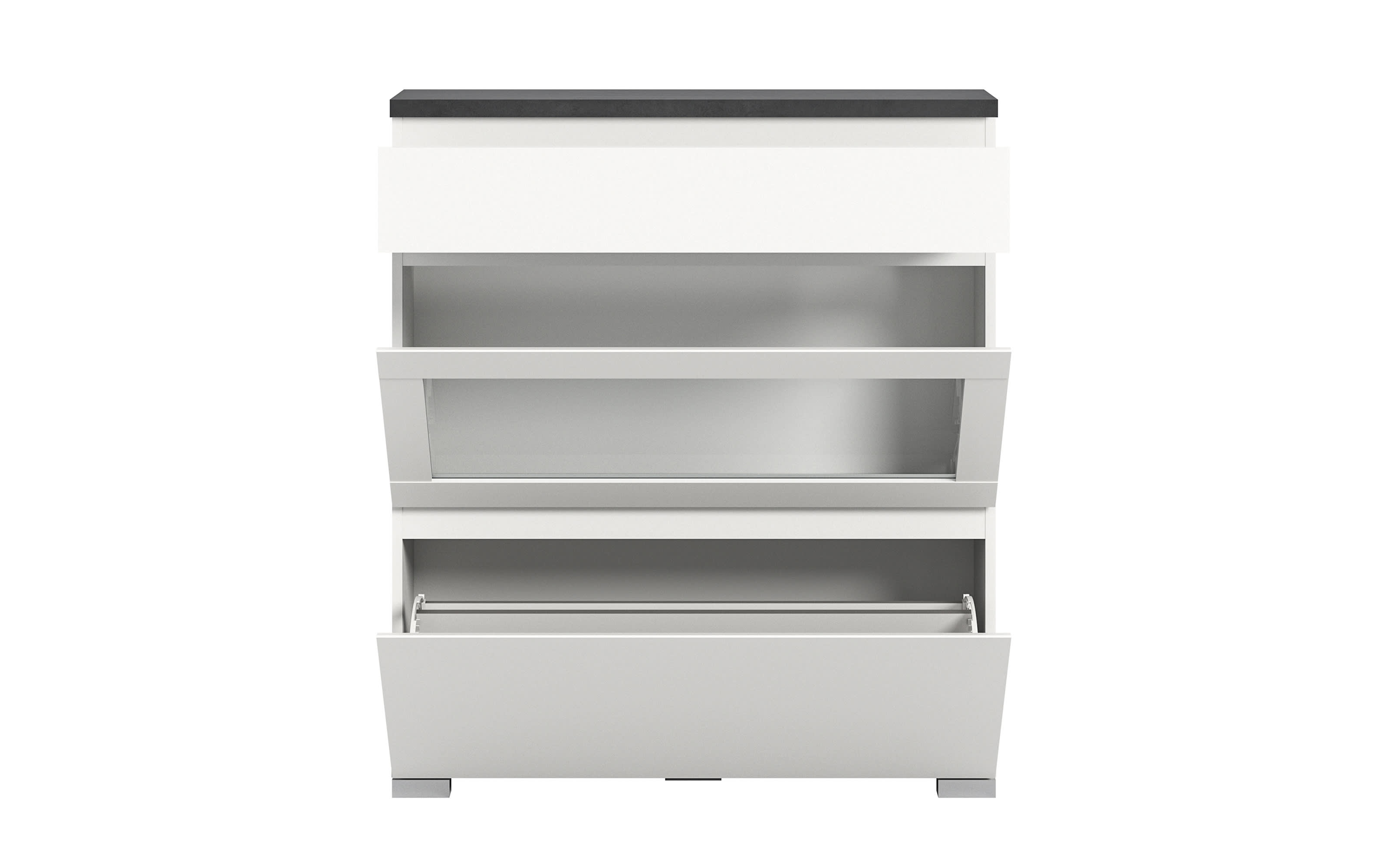 Schuhschrank Shoelove, grau/weiß, 95 x 109 cm