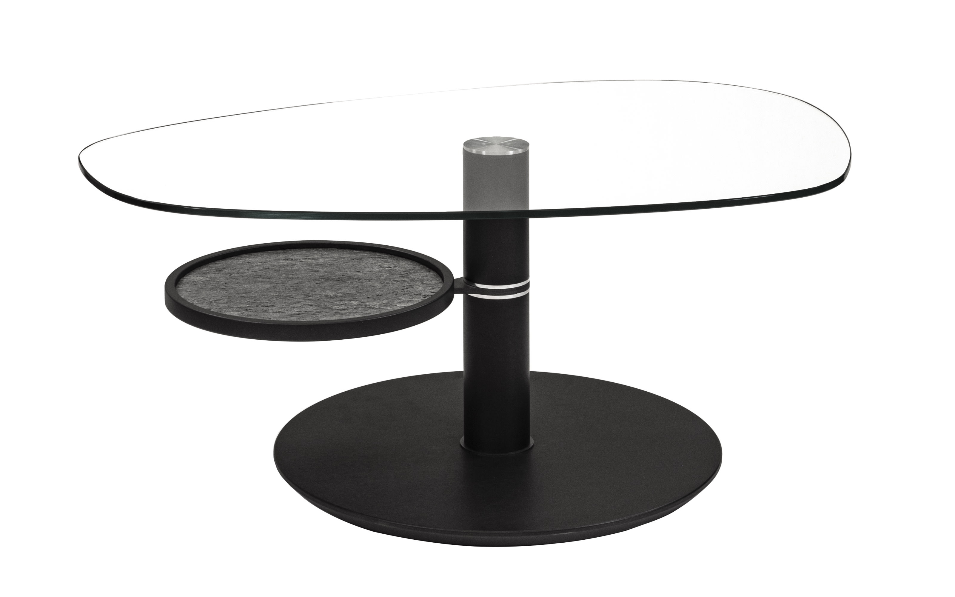 Couchtisch Capri, Klarglas, inkl. drehbare Ablageplatte