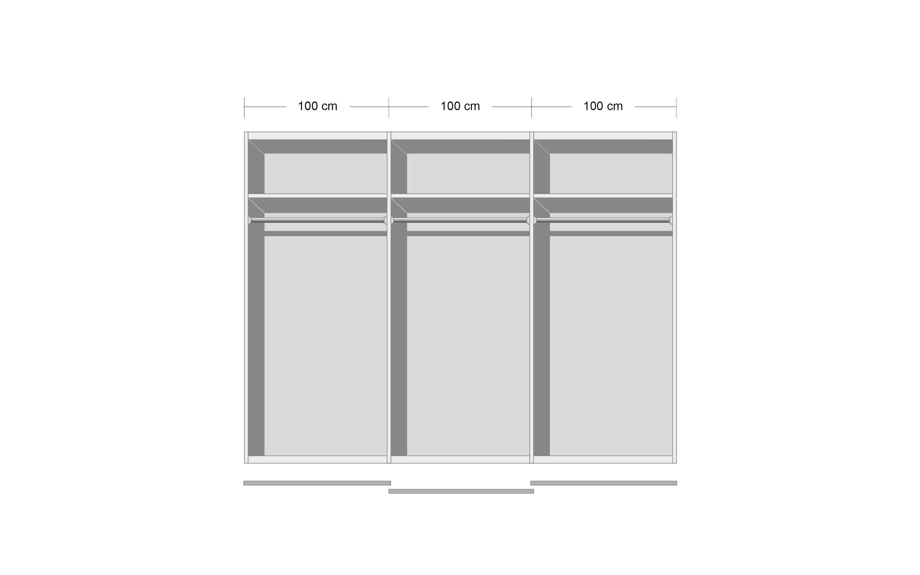 Schwebetürenschrank Top Slideline, premiumweiß,  303 x 236 cm