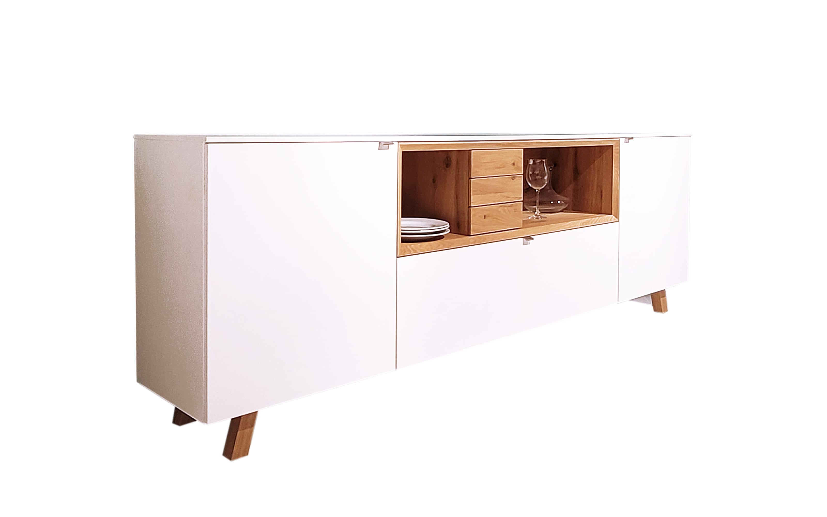 Sideboard Andiamo Home, weiß/Eiche rustico