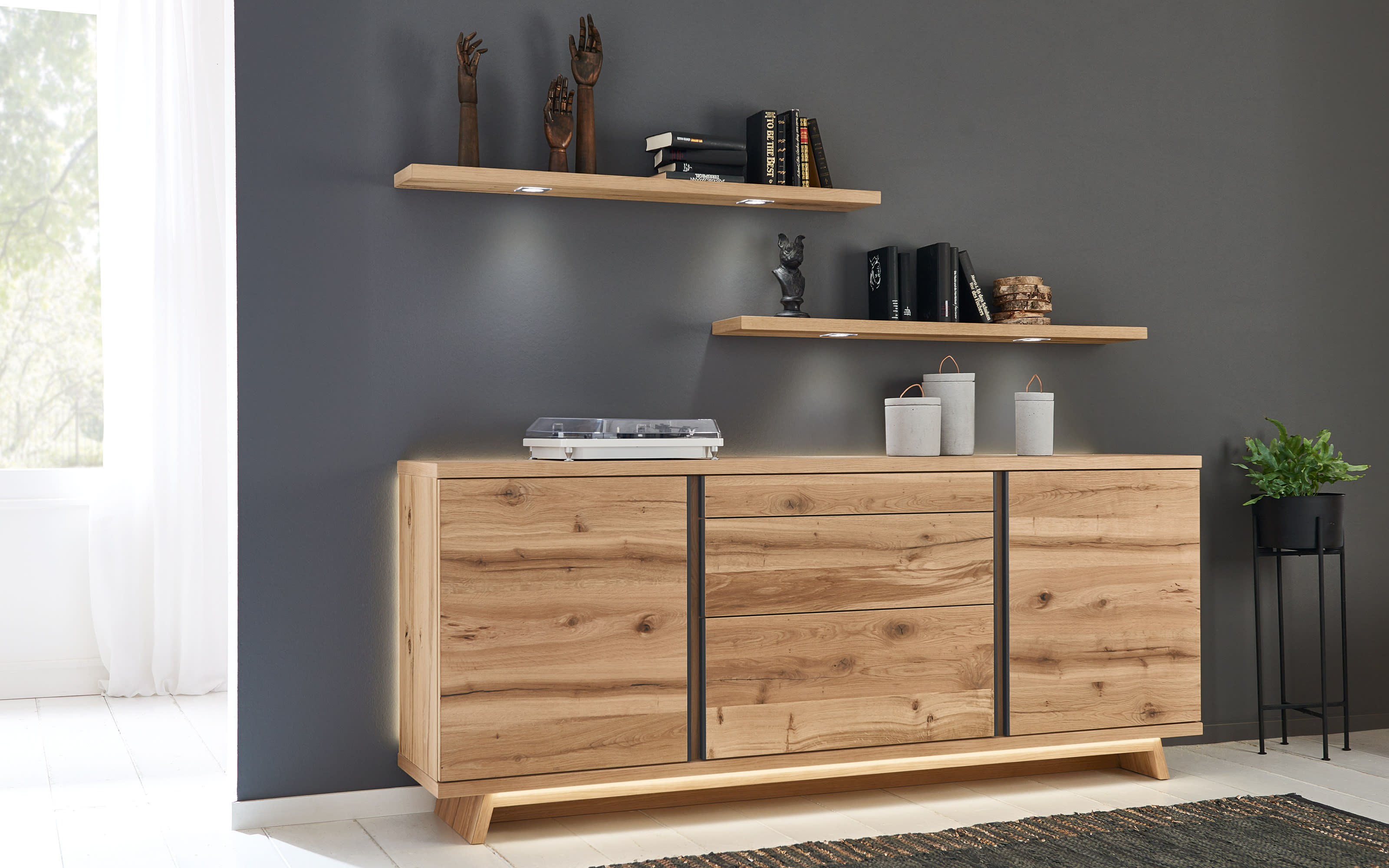 Sideboard Barola, Eiche rustico hell furniert