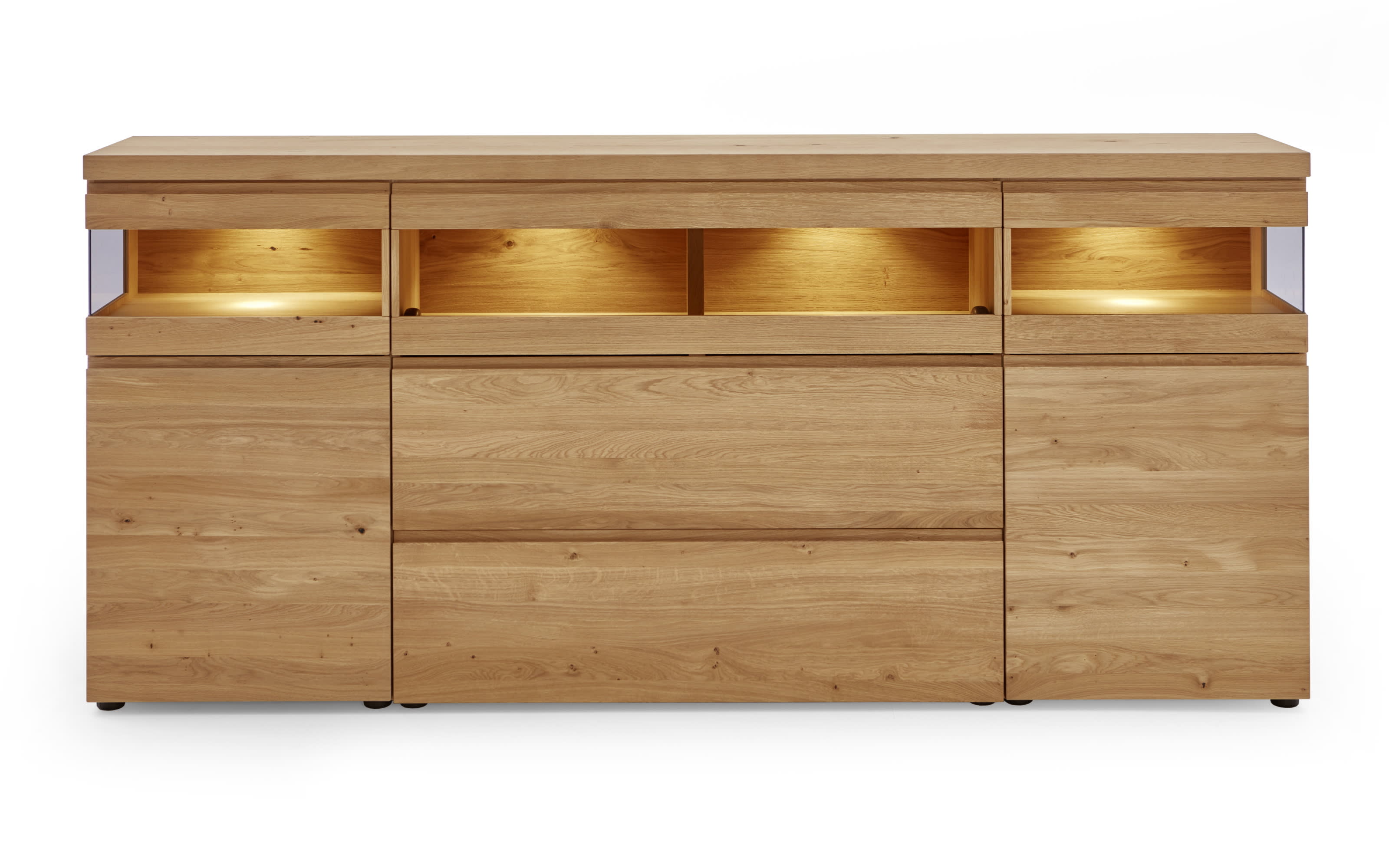 Sideboard v-plus3000, Wildeiche hell soft gebürstet geölt