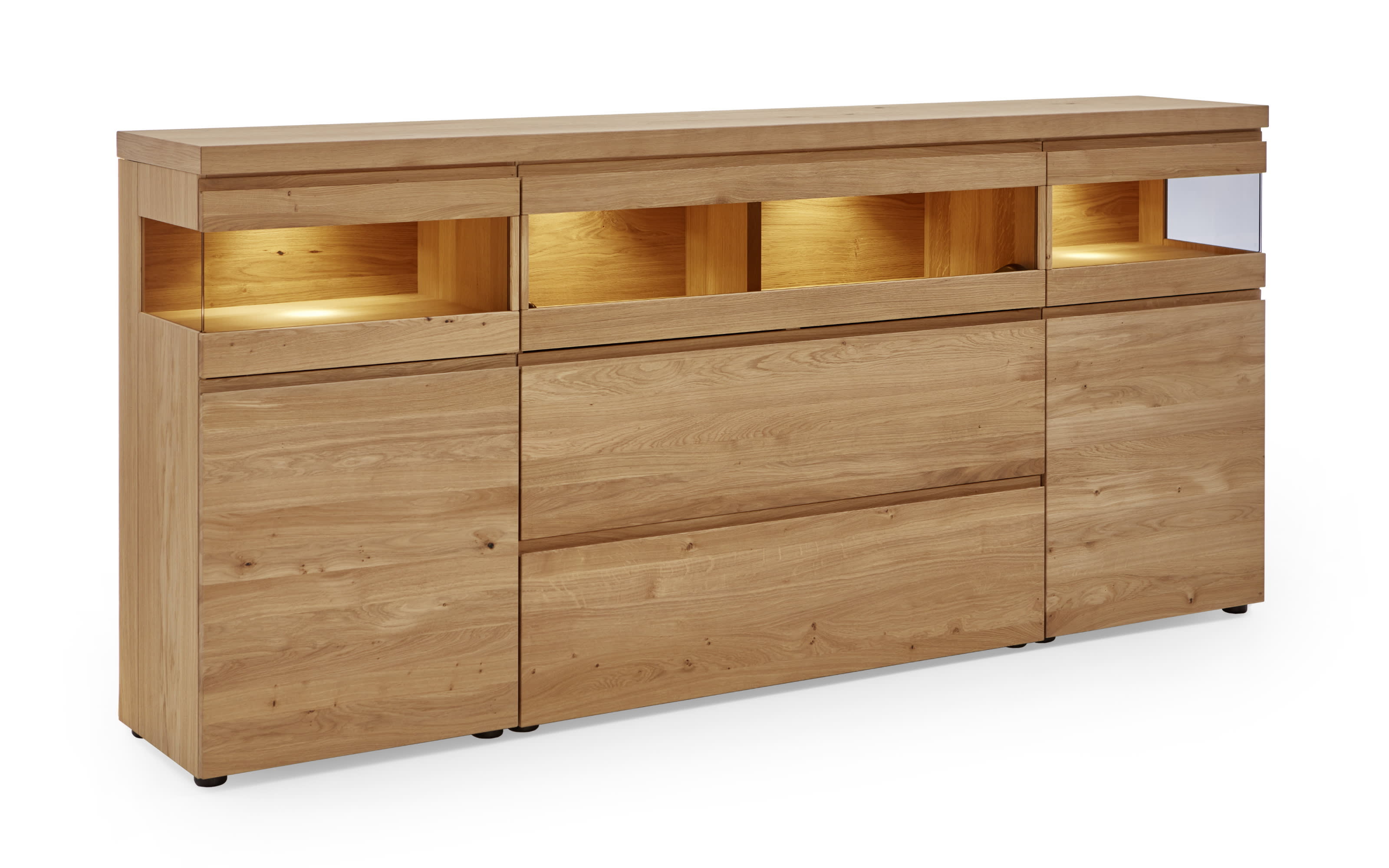 Sideboard v-plus3000, Wildeiche hell soft gebürstet geölt