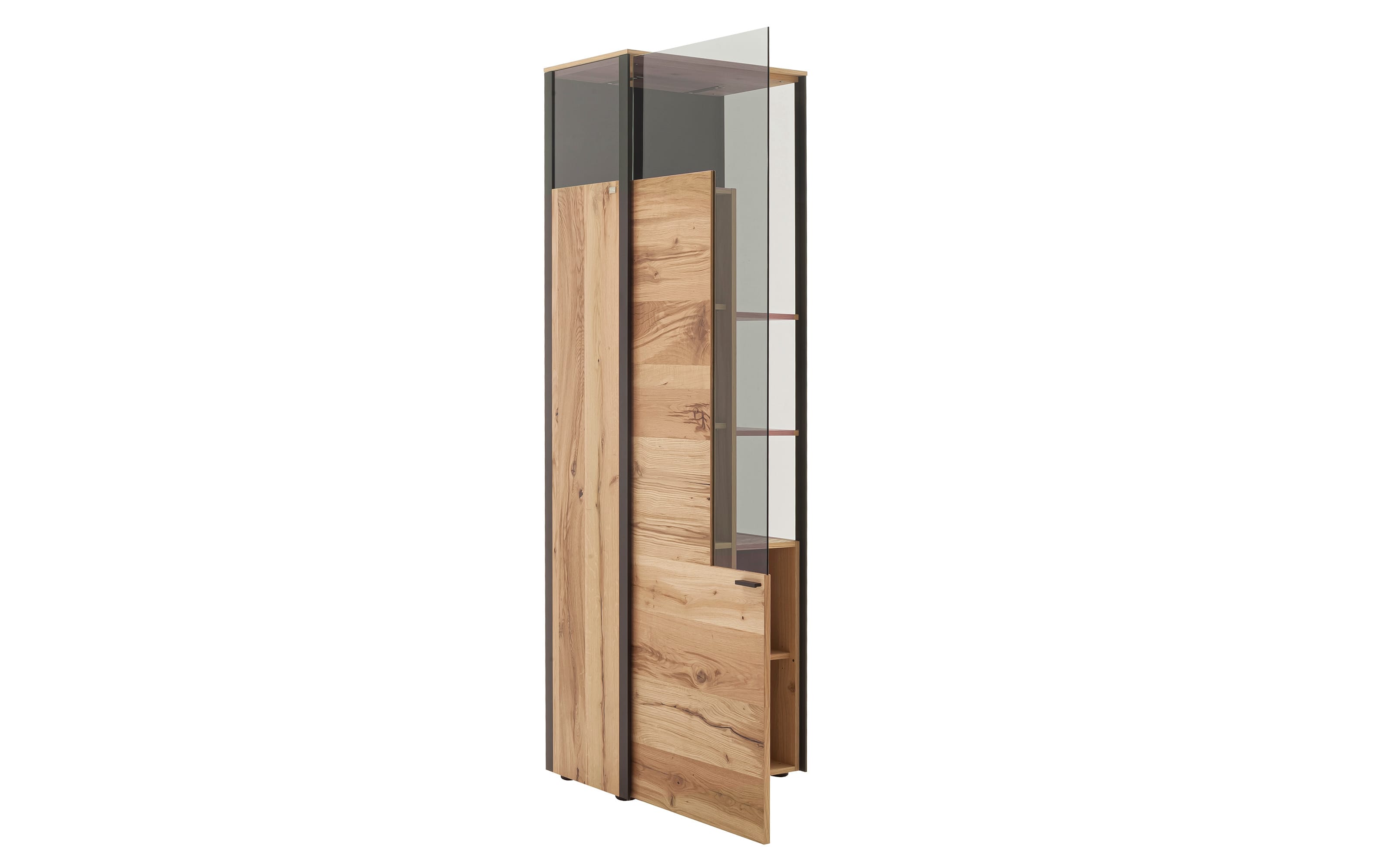 Vitrine Andra, Eiche rustico/anthrazit, 207 cm