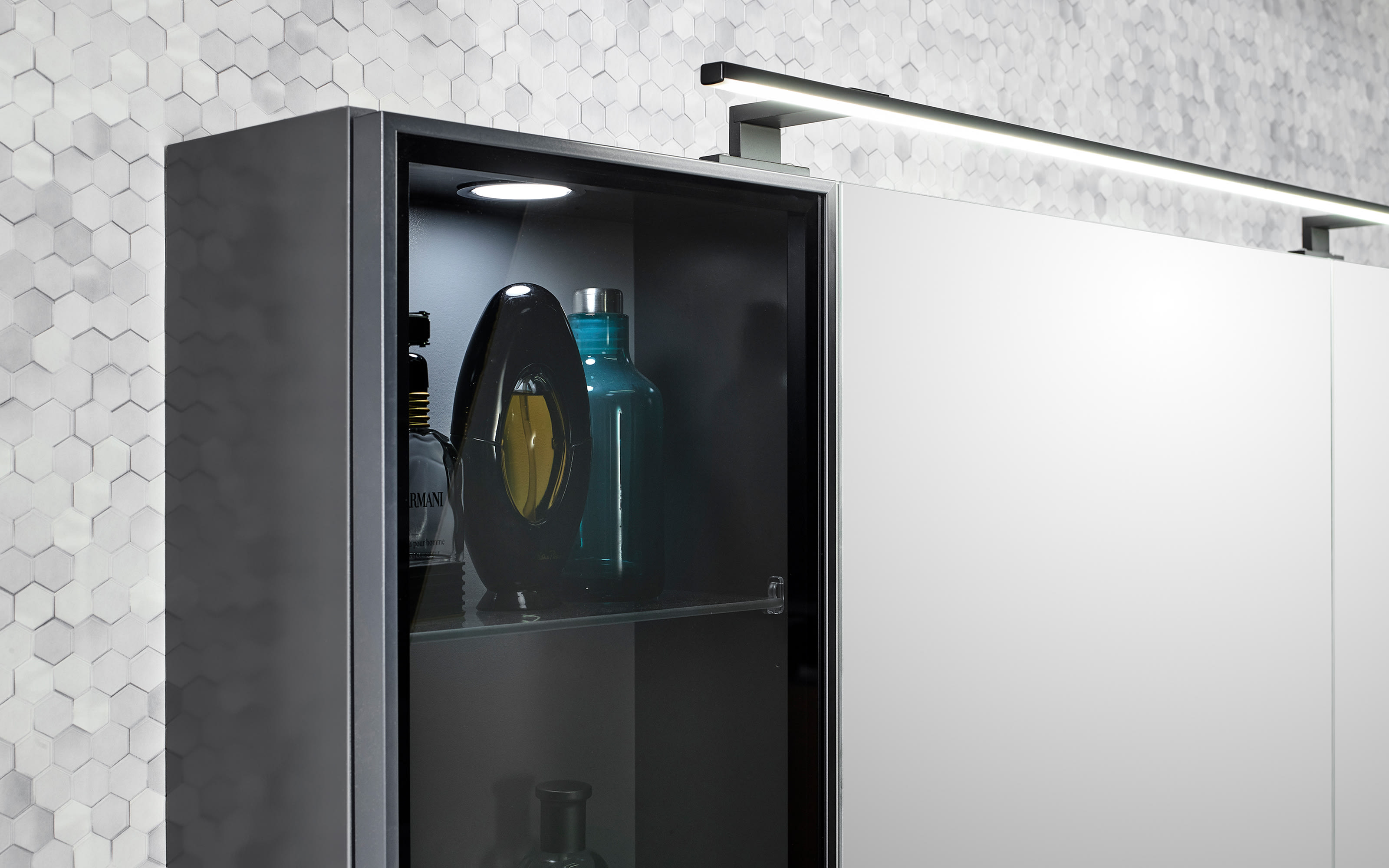 Spiegelschrank Bern in anthrazit seidenglanz