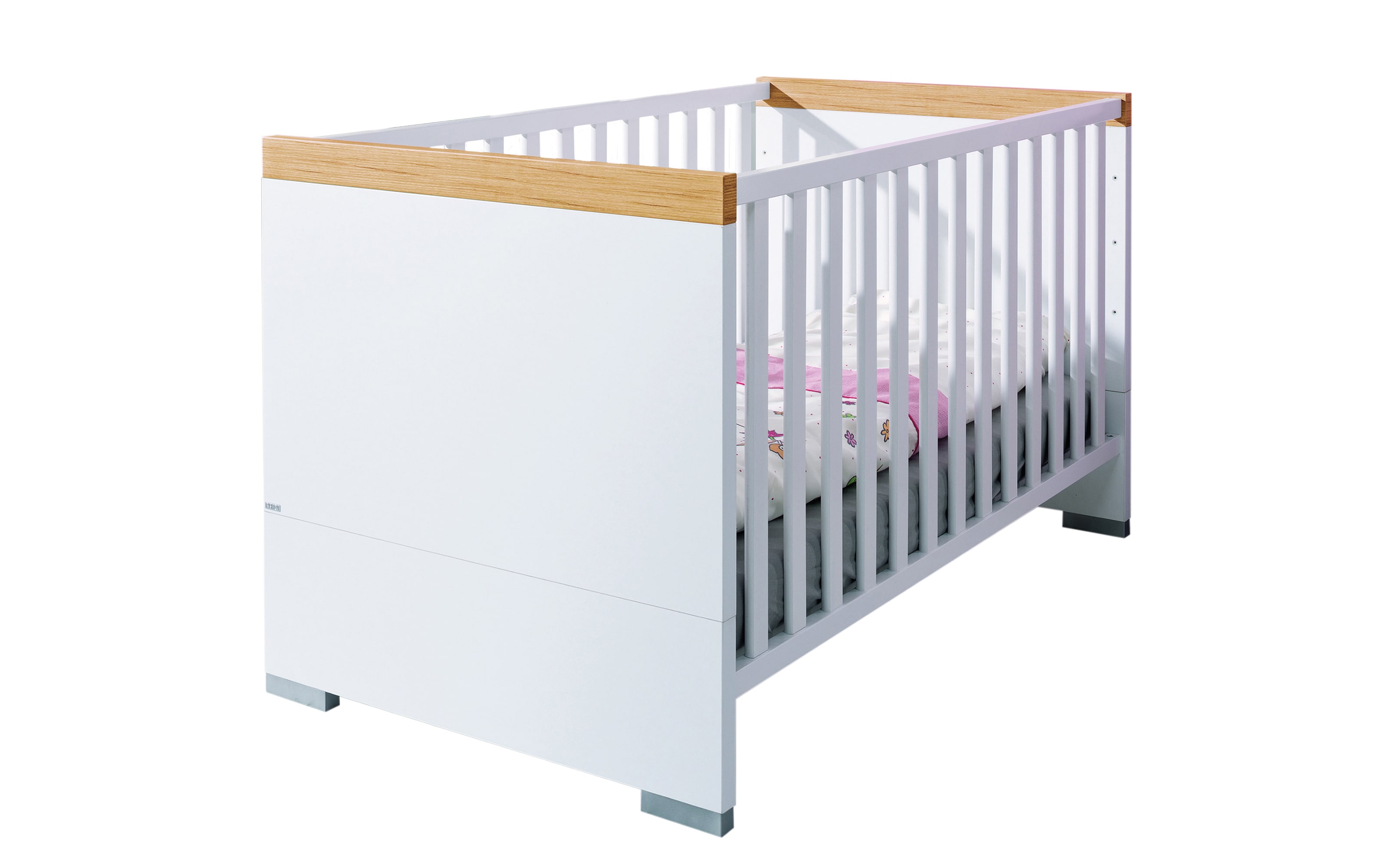 Babyzimmer Kira in kreideweiß/Eiche-Nebraska-Nachbildung
