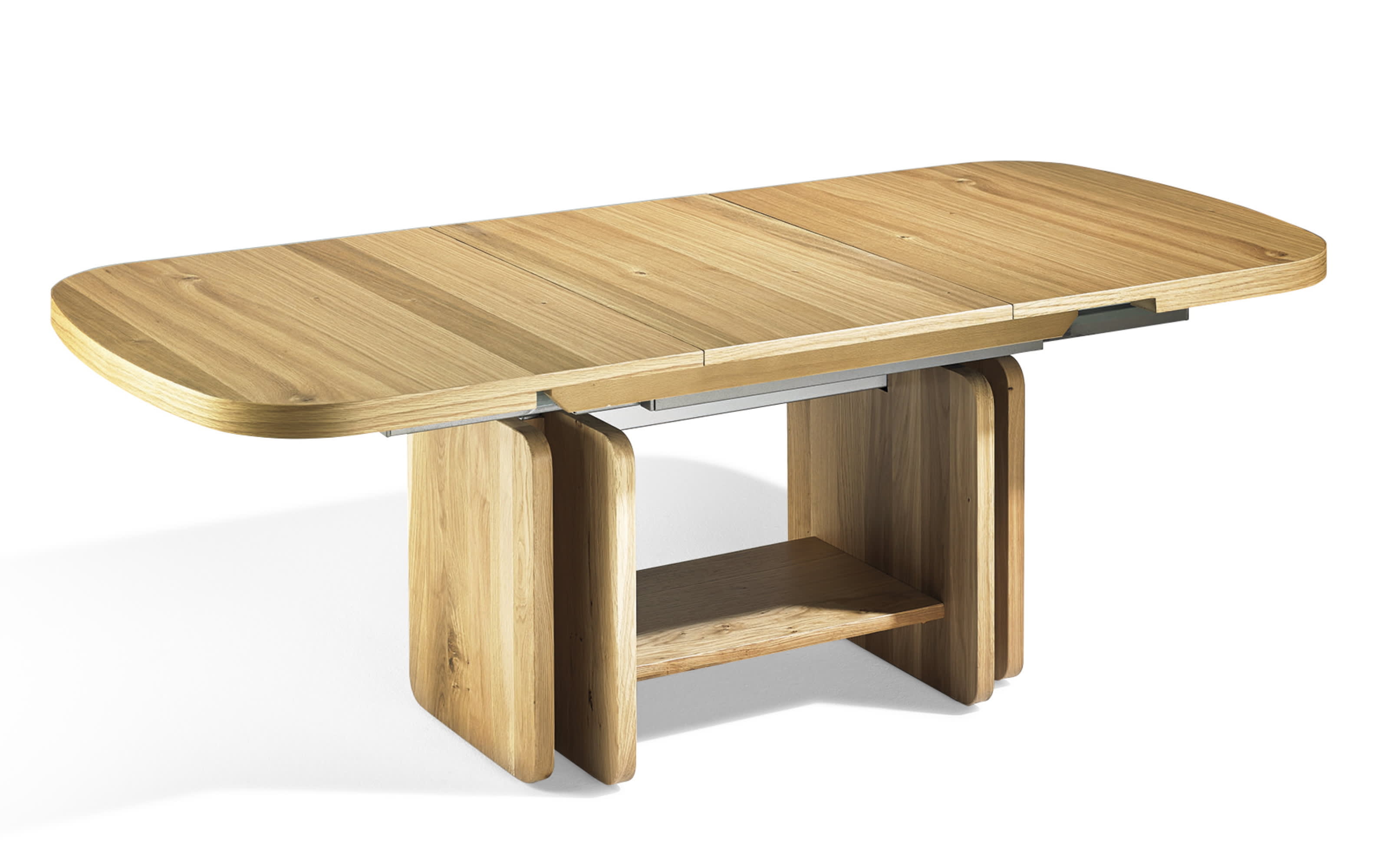 Couchtisch 1280H, Asteiche teilmassiv, inkl. Mittelauszug & Lift-Funktion