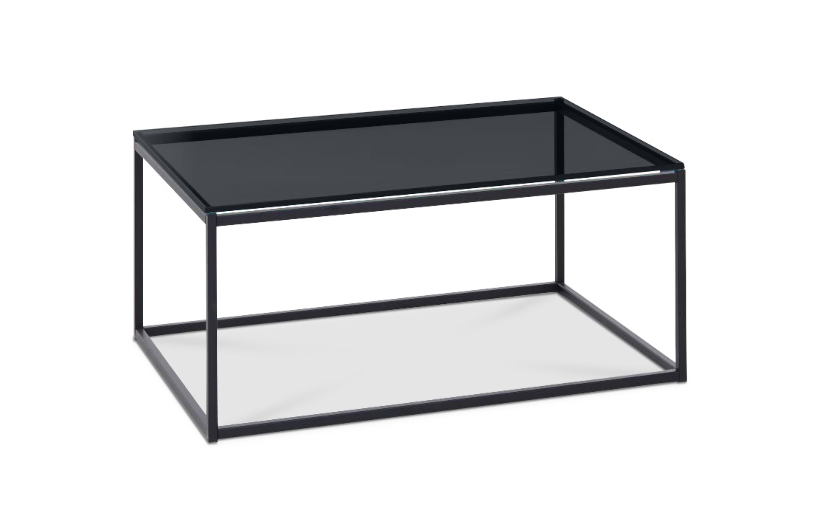 Couchtisch Varese Pro, schwarz lackiert, Rauchglas